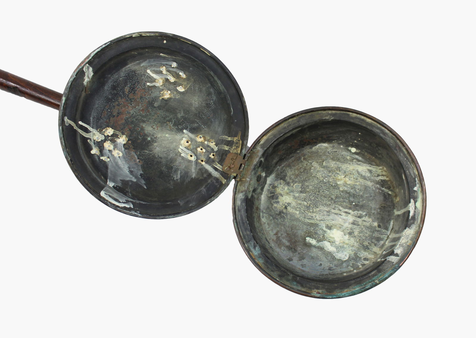 Engraved Copper Turned Wooden Warming Pan - 3