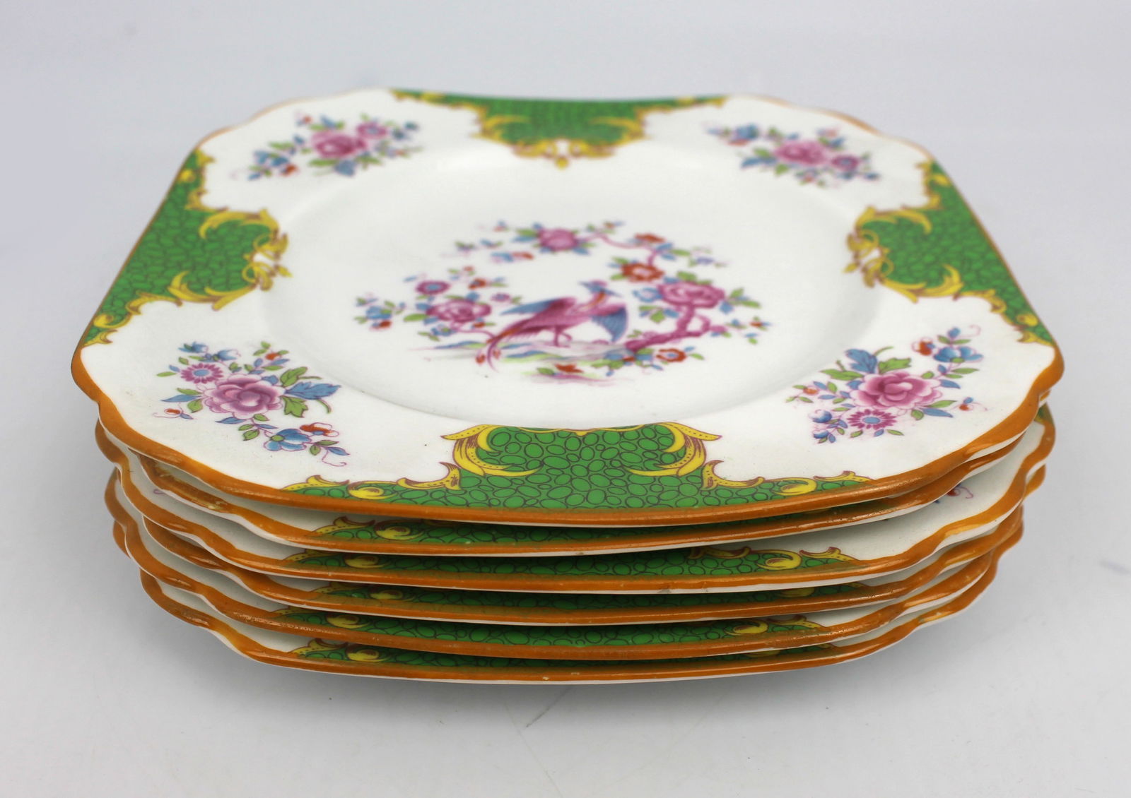 Set of 6 Ye Old English Grosvenor China Square Side Plates - 2