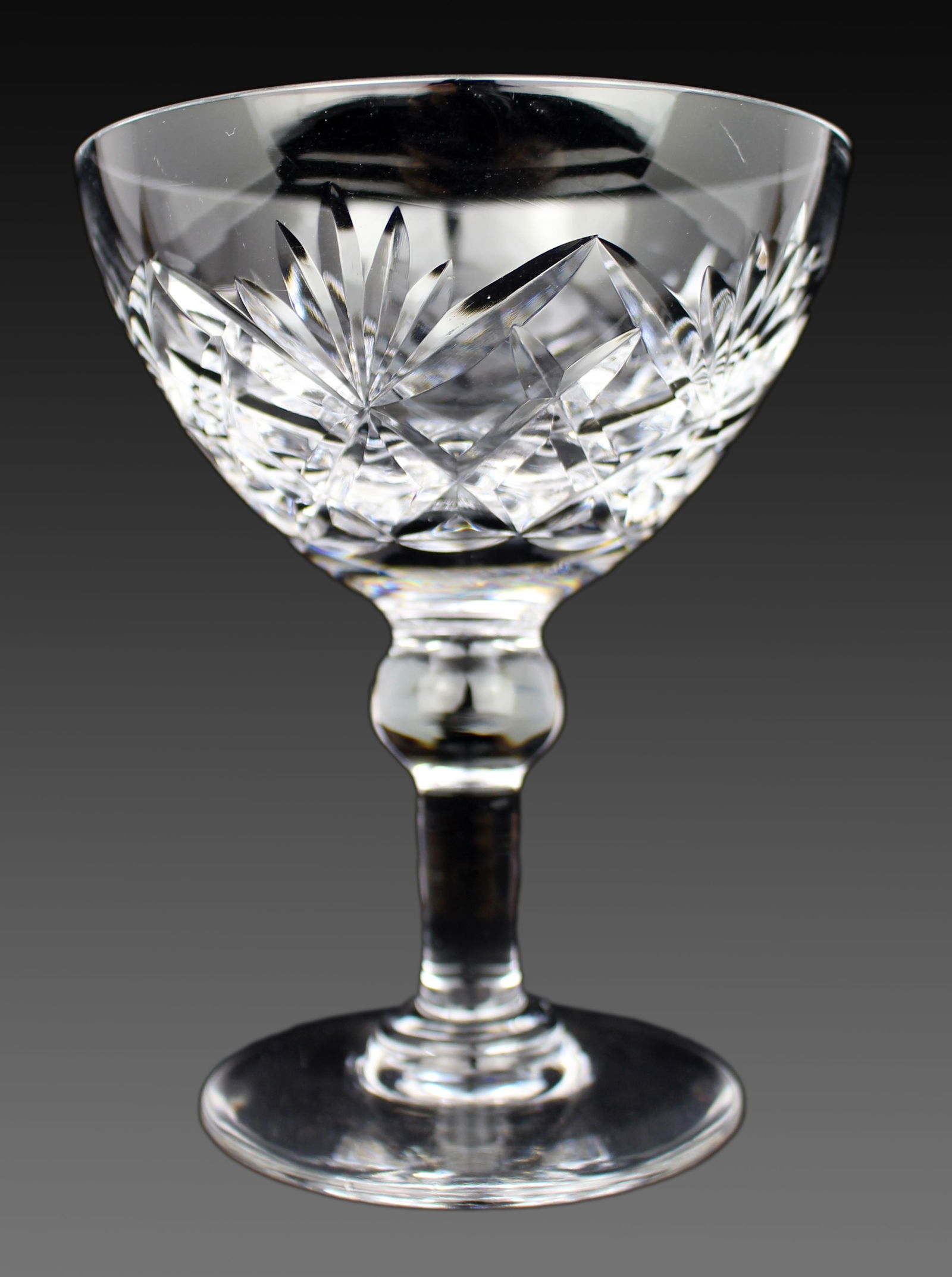 Set of 6 Vintage Mid Century English Cut Crystal Champagne Saucers - 2