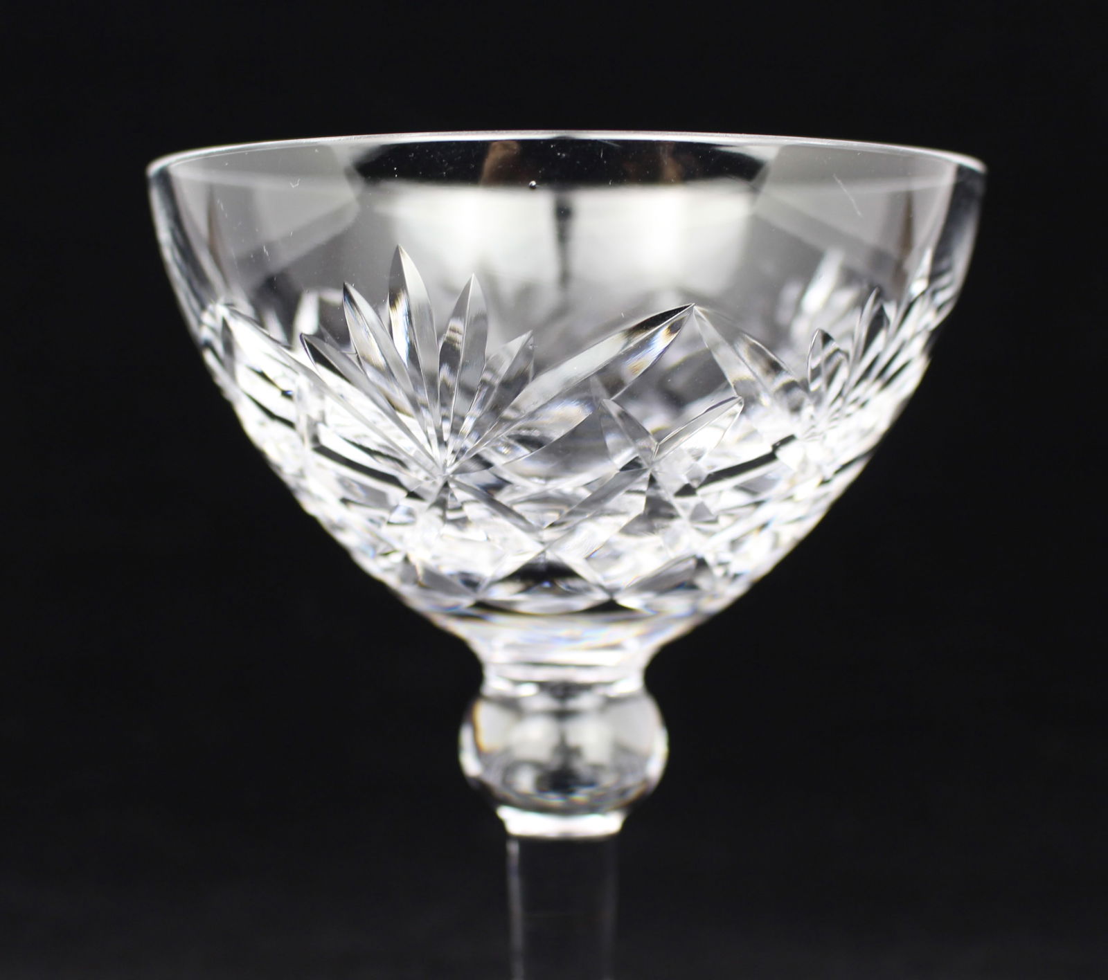 Set of 6 Vintage Mid Century English Cut Crystal Champagne Saucers - 3