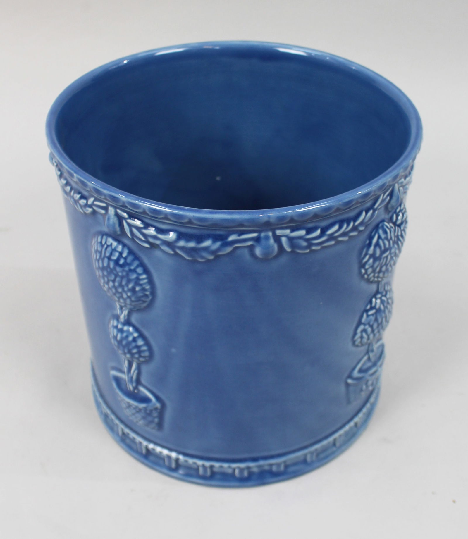Large Blue Ceramic Planter - 3