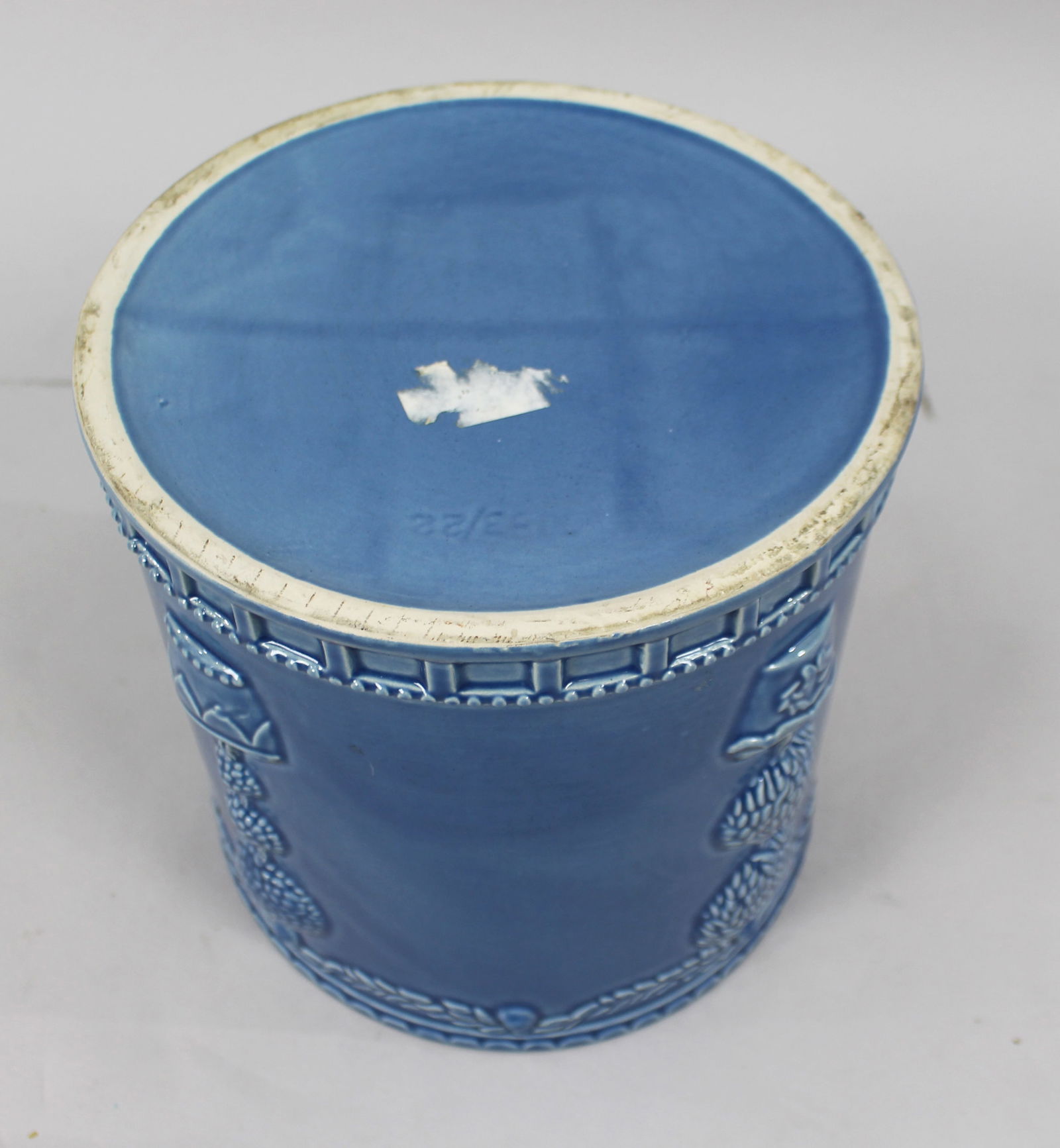 Large Blue Ceramic Planter - 4