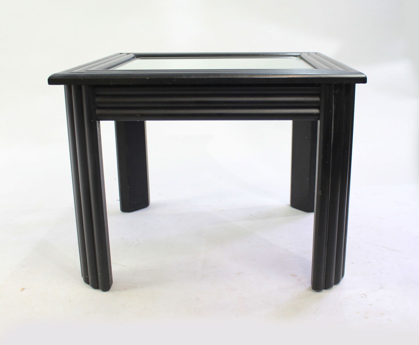 Mirror Topped Ebonized Side Table - 3