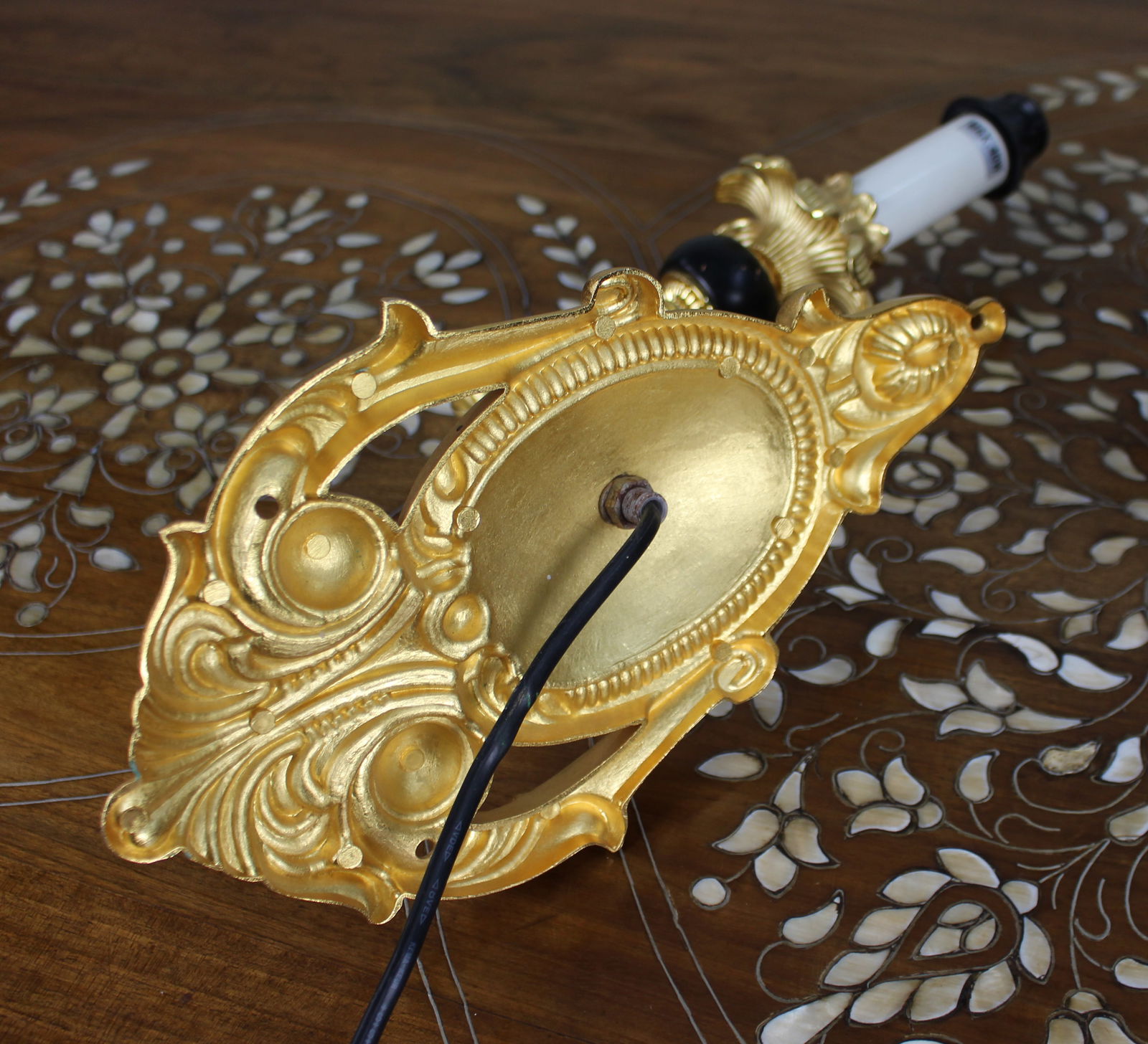 Pair of Vintage Italian Gilt Metal Wall Lights - 5