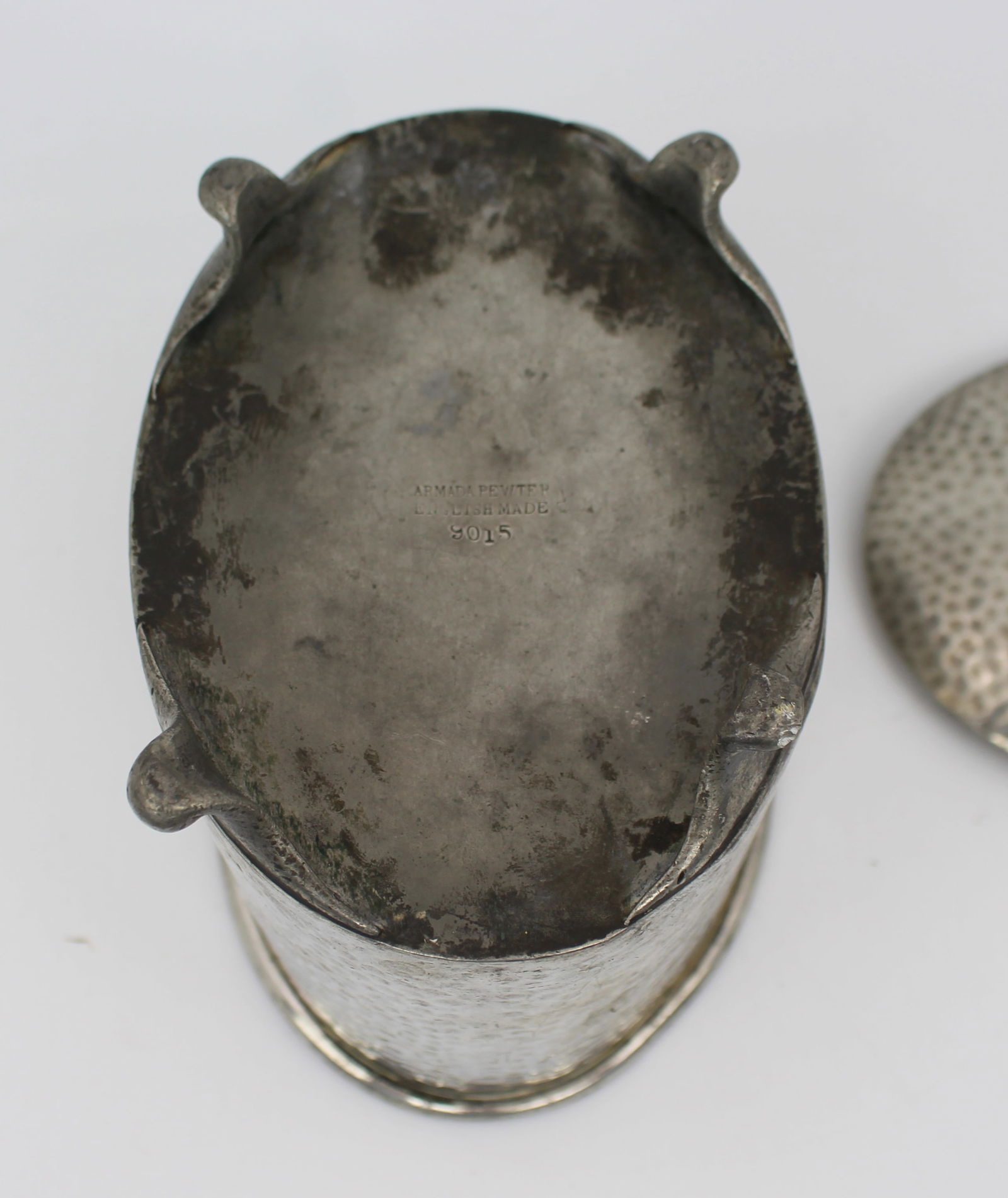 Arts & Crafts Style Hammered Pewter Lidded Pot – Armada Pewter – English Made - 6