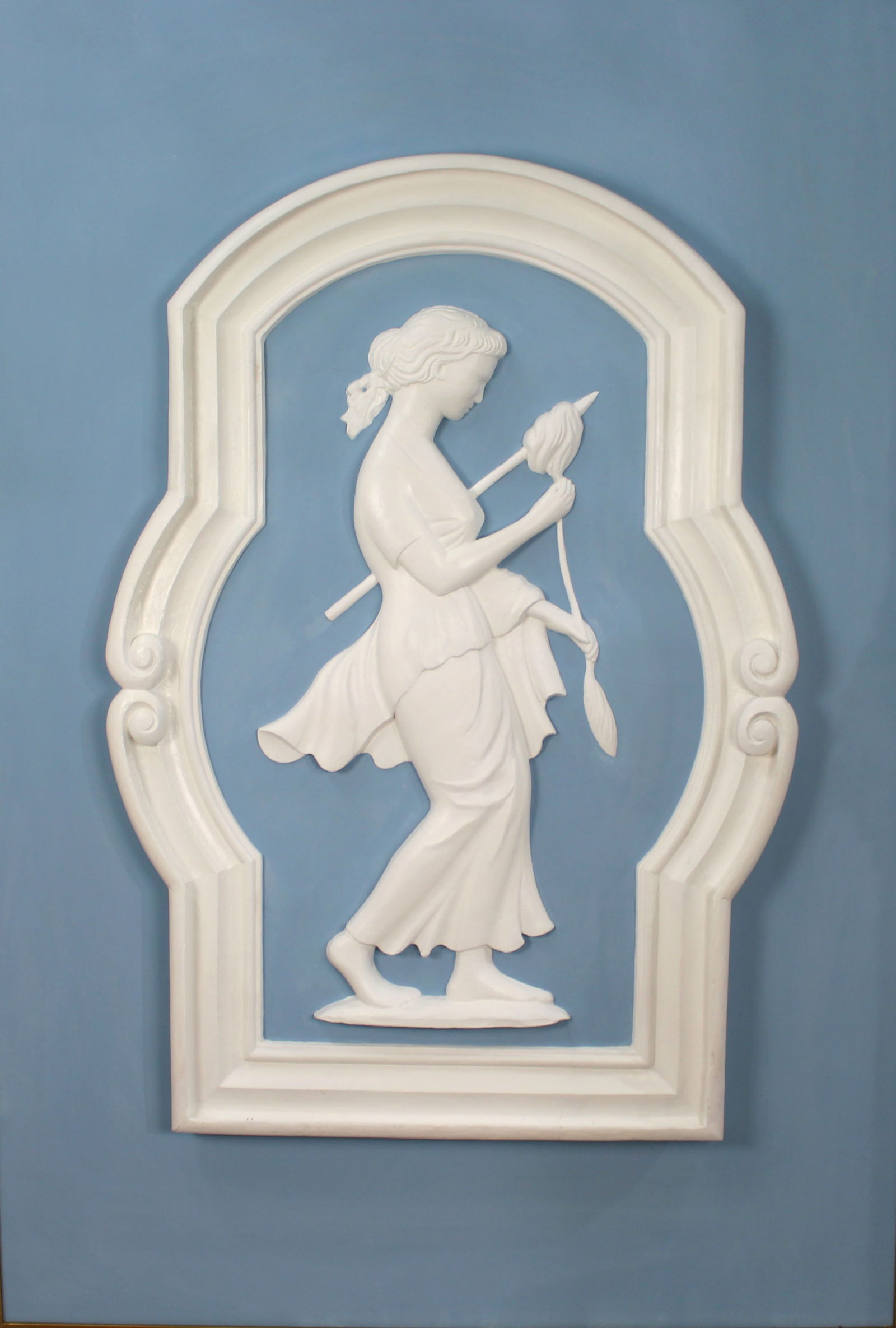 Pair of Monumental British Art Deco Plaster Relief Panels in Gilt Frames, c.1930 - 5