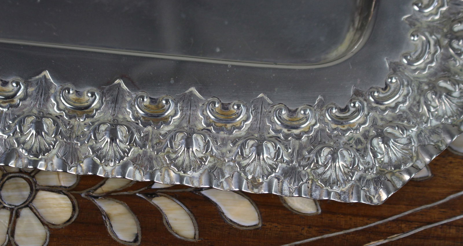 Late Victorian Silver Plated Serving Tray - 3