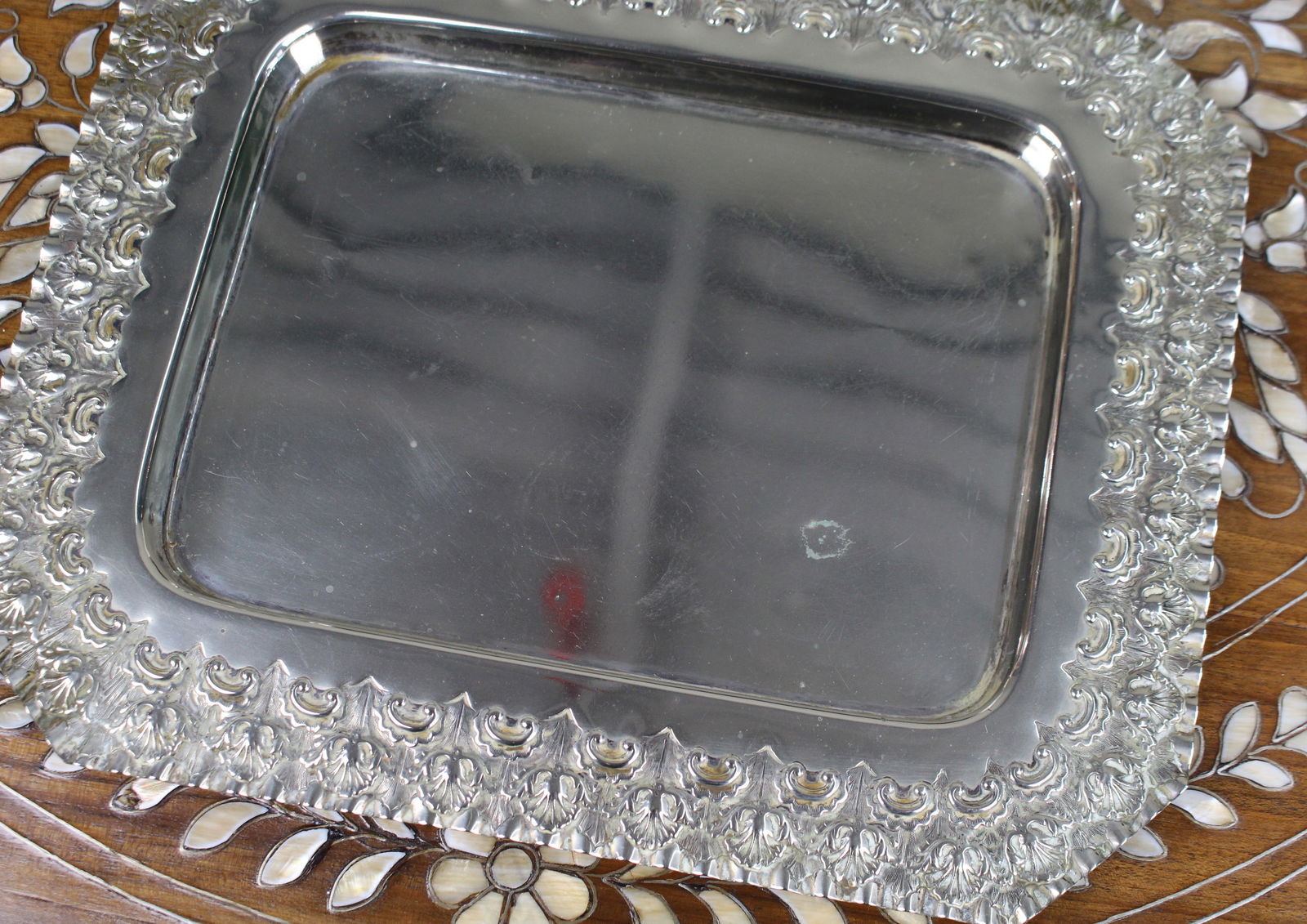 Late Victorian Silver Plated Serving Tray - 4