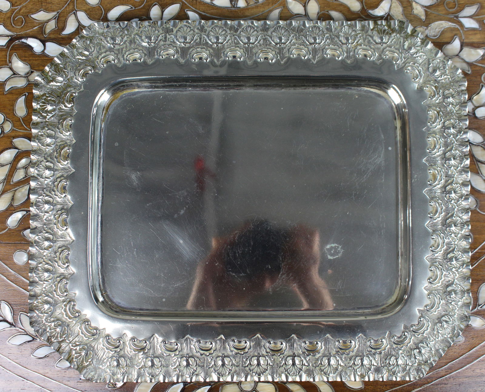 Late Victorian Silver Plated Serving Tray - 5