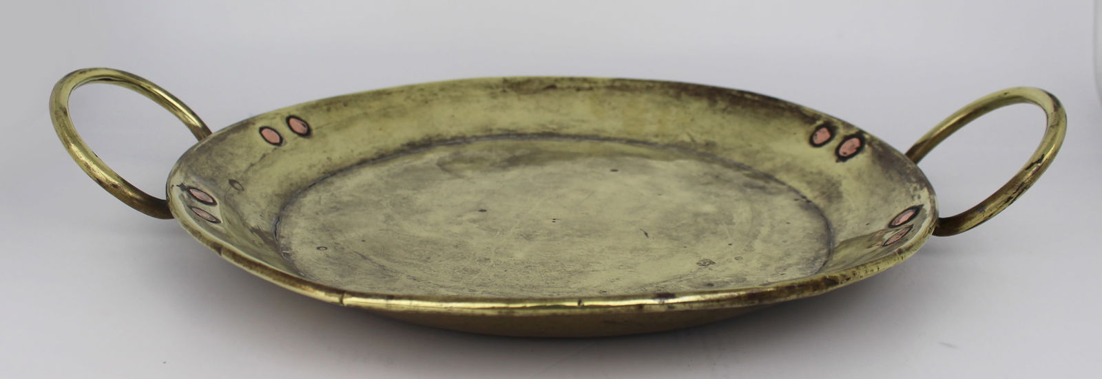 Antique Brass Two Handled Dish - 2