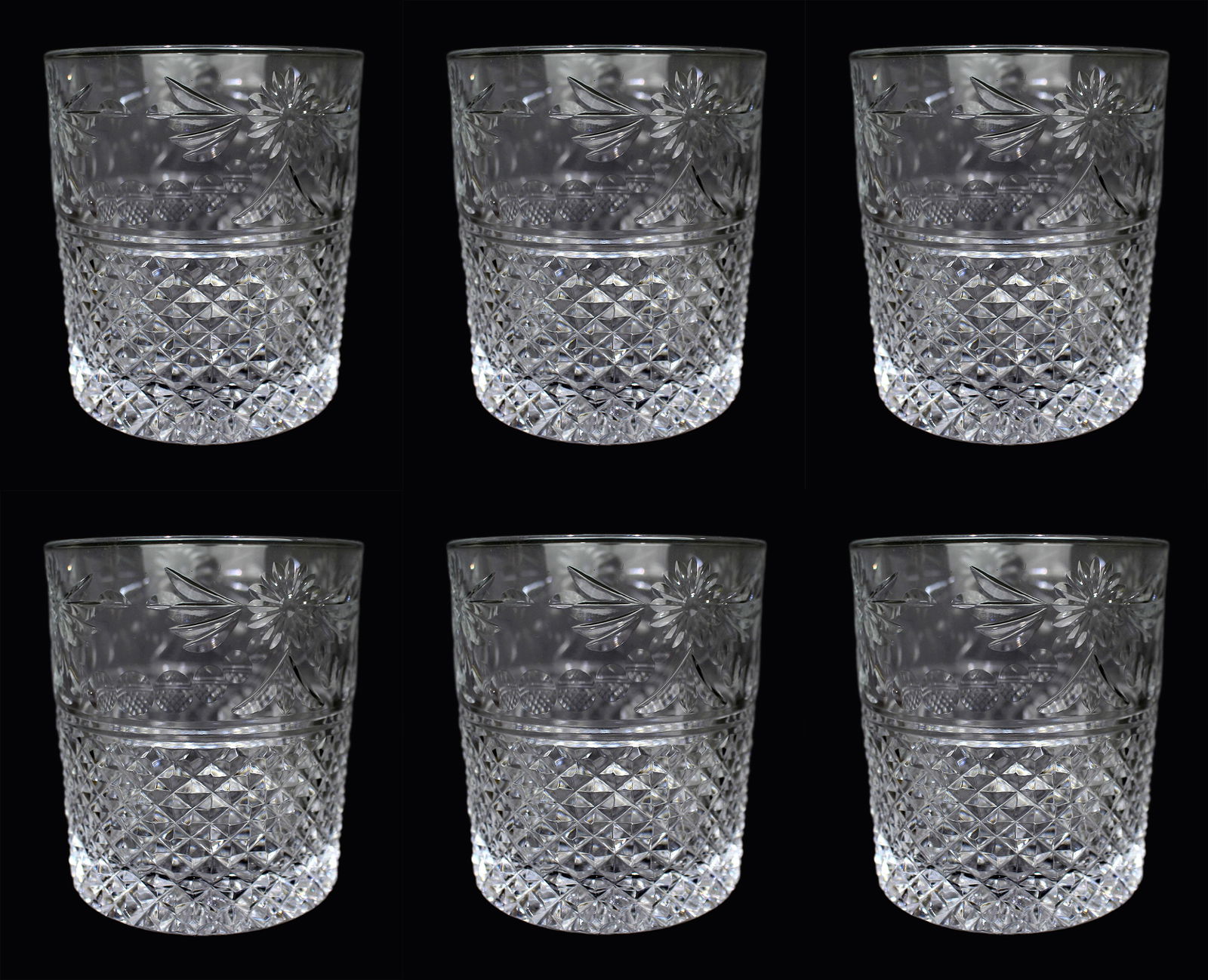 Set of 6 Stuart ""Beaconsfield"" Cut Crystal Tumblers (1 of 4)