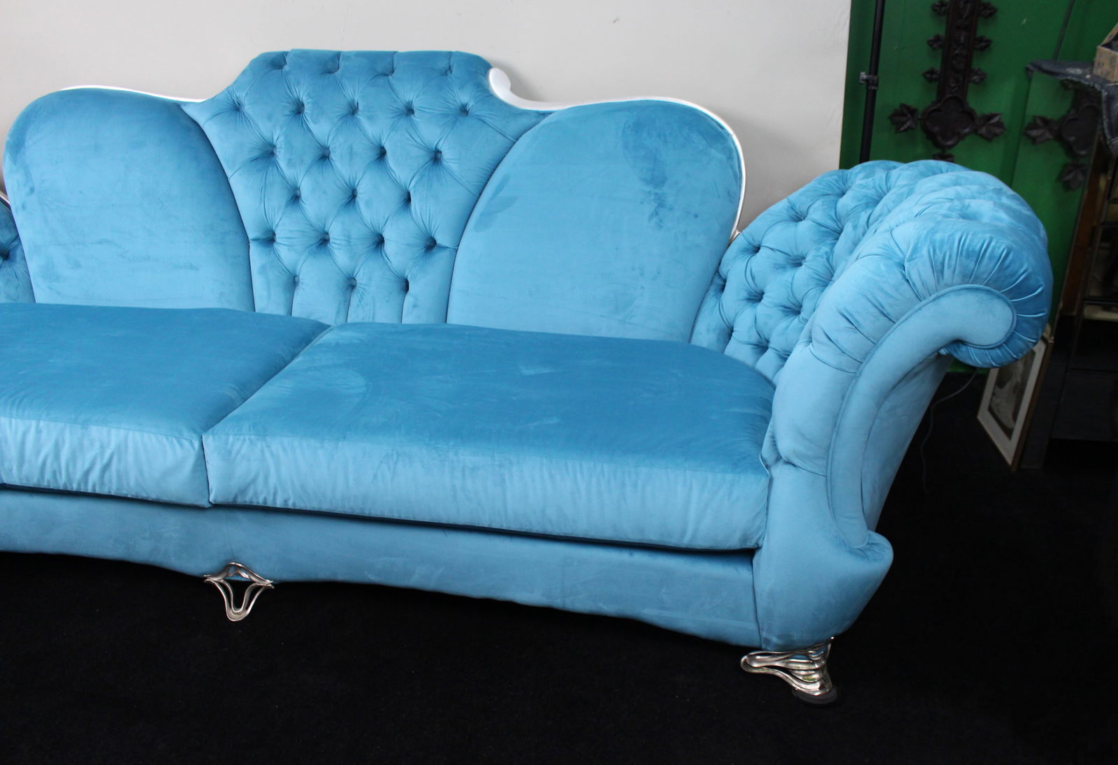 Mantellassi 1926 ‘Butterfly’ Sofa in Turquoise Velvet - 4