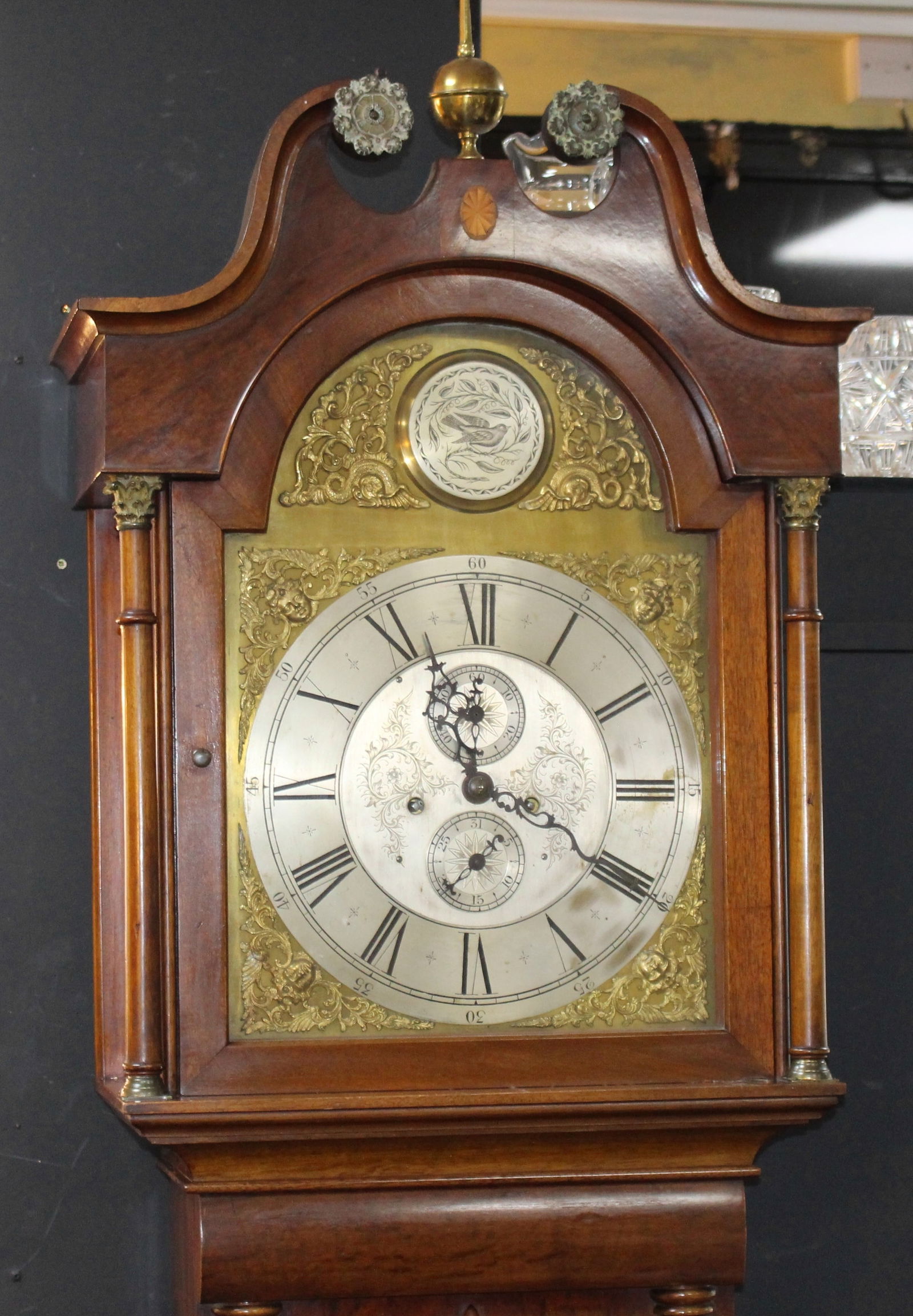 Scottish Mahogany Longcase Clock with Brass Arched Dial, c.1840 - 3