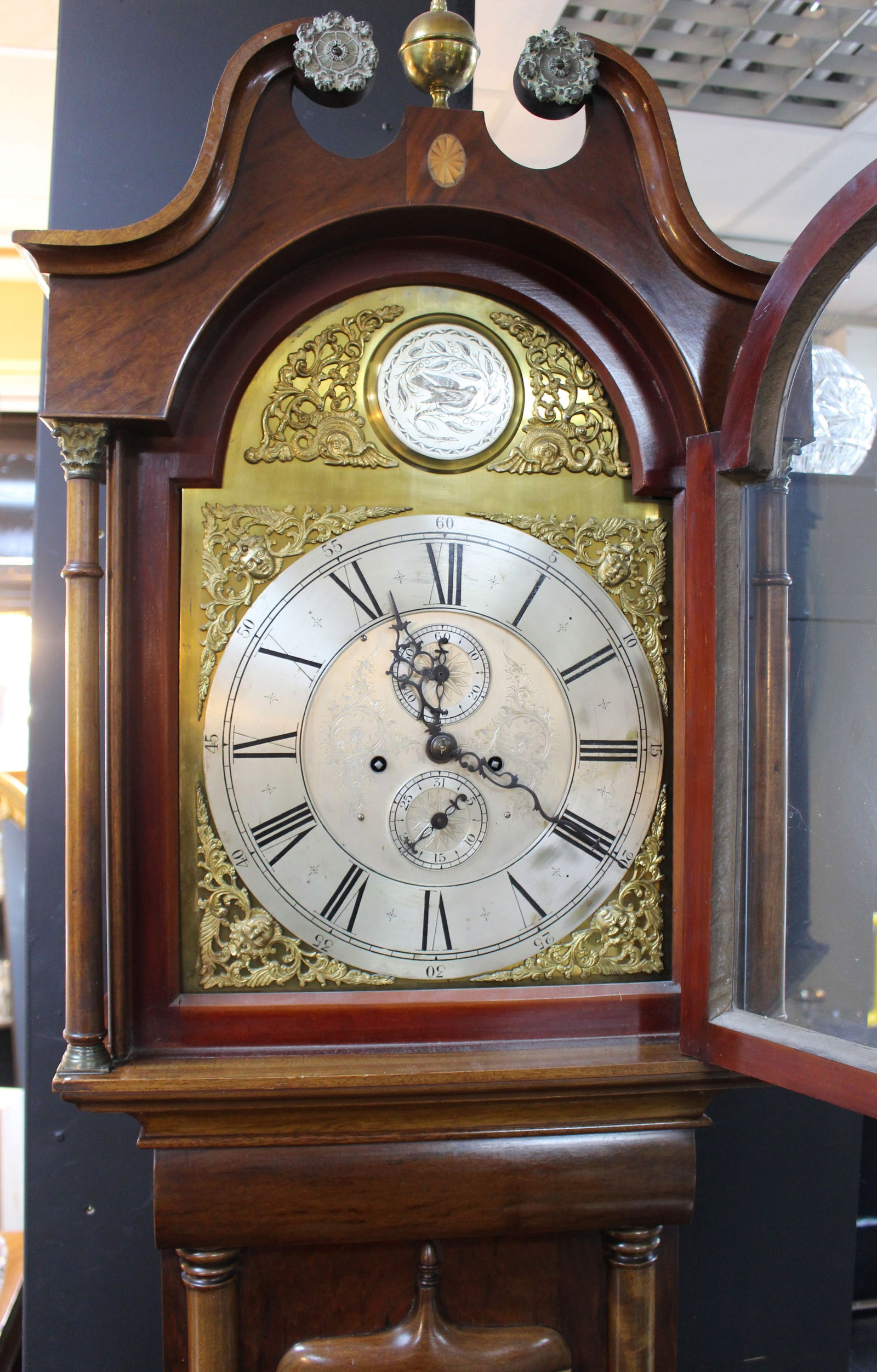 Scottish Mahogany Longcase Clock with Brass Arched Dial, c.1840 - 4