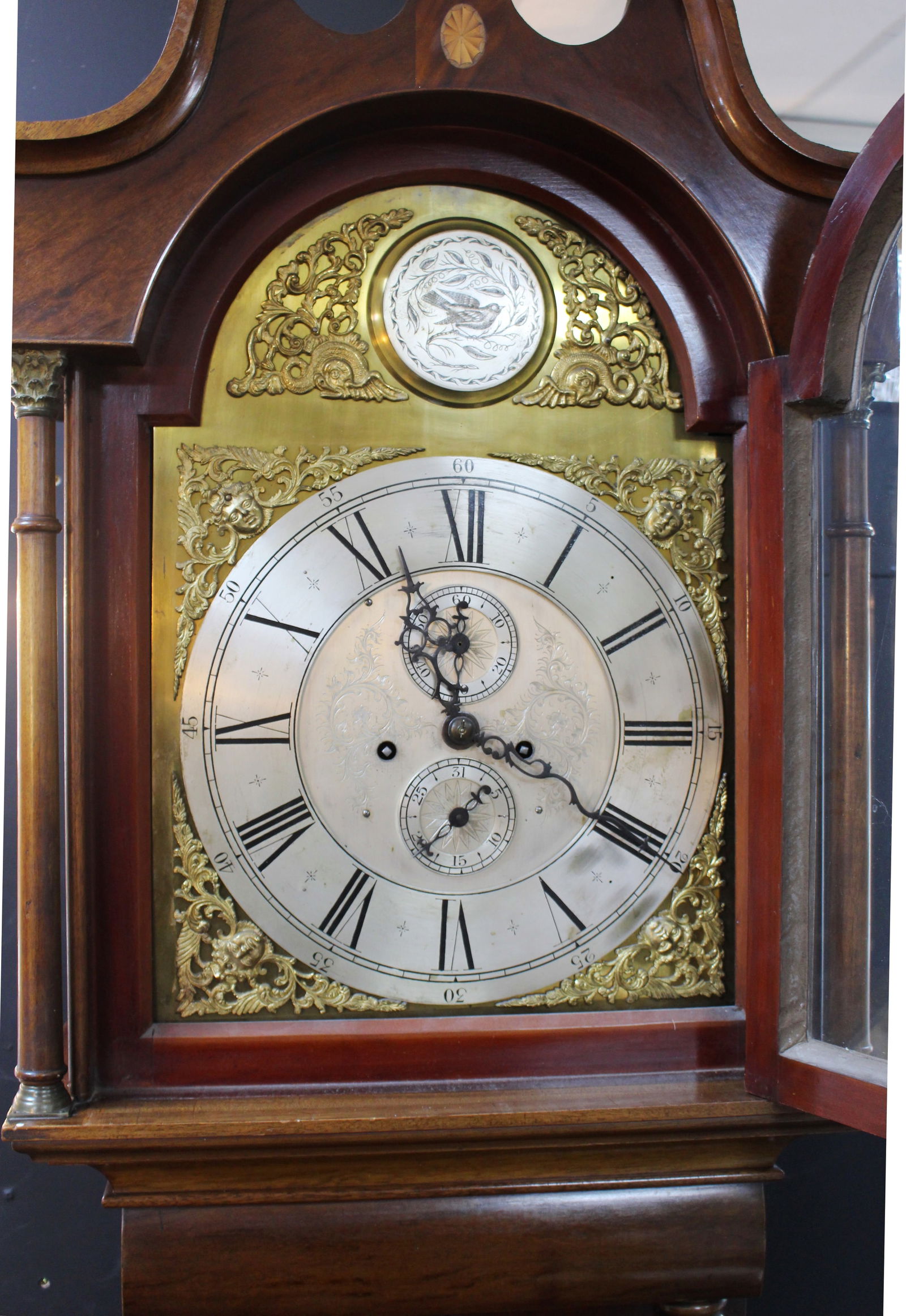 Scottish Mahogany Longcase Clock with Brass Arched Dial, c.1840 - 5