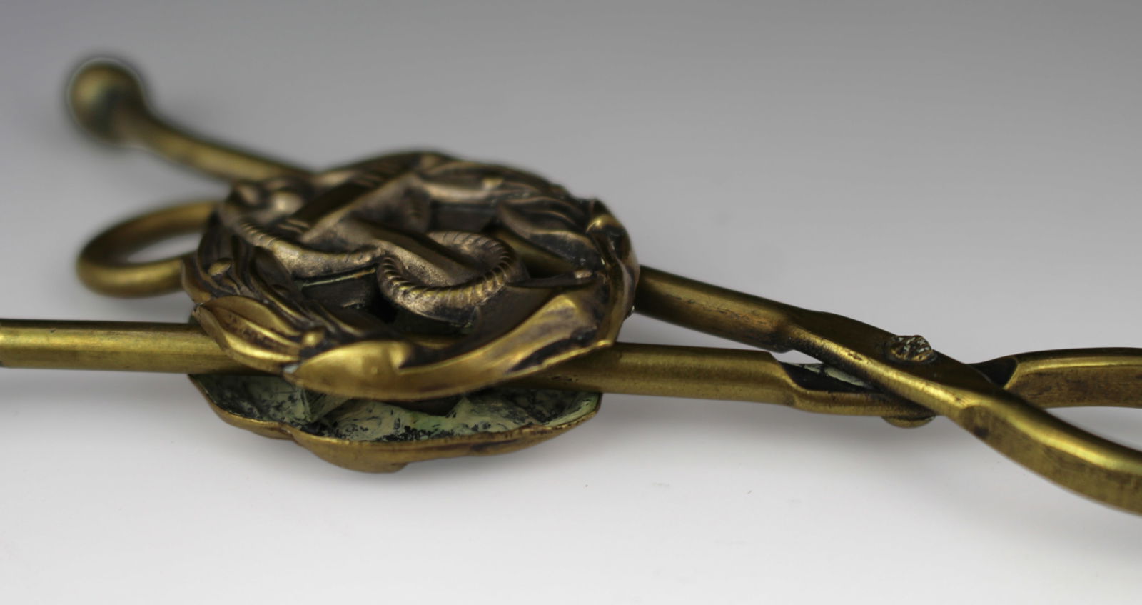 Victorian Brass Sugar Tongs with Nautical Anchor Motif - 6