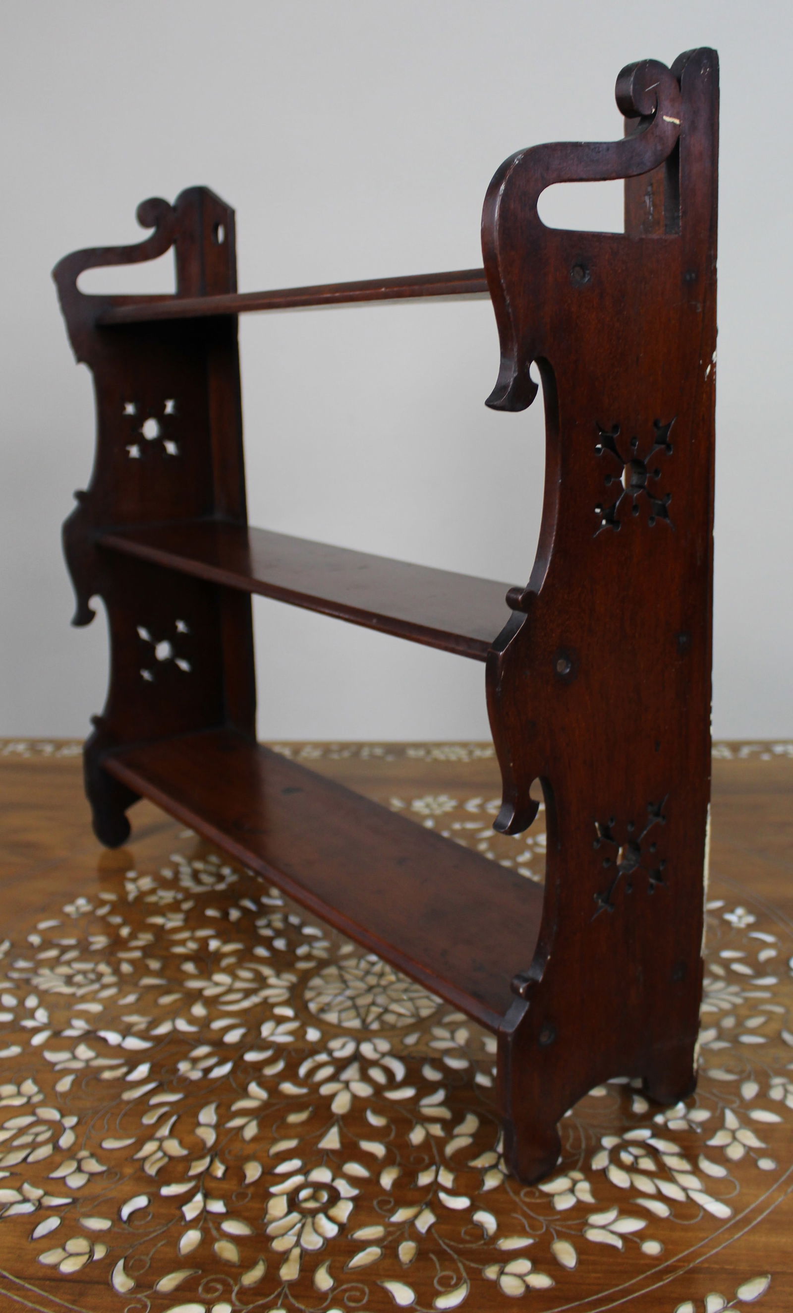 Antique Small Mahogany Wall Shelves, c.1900 - 5