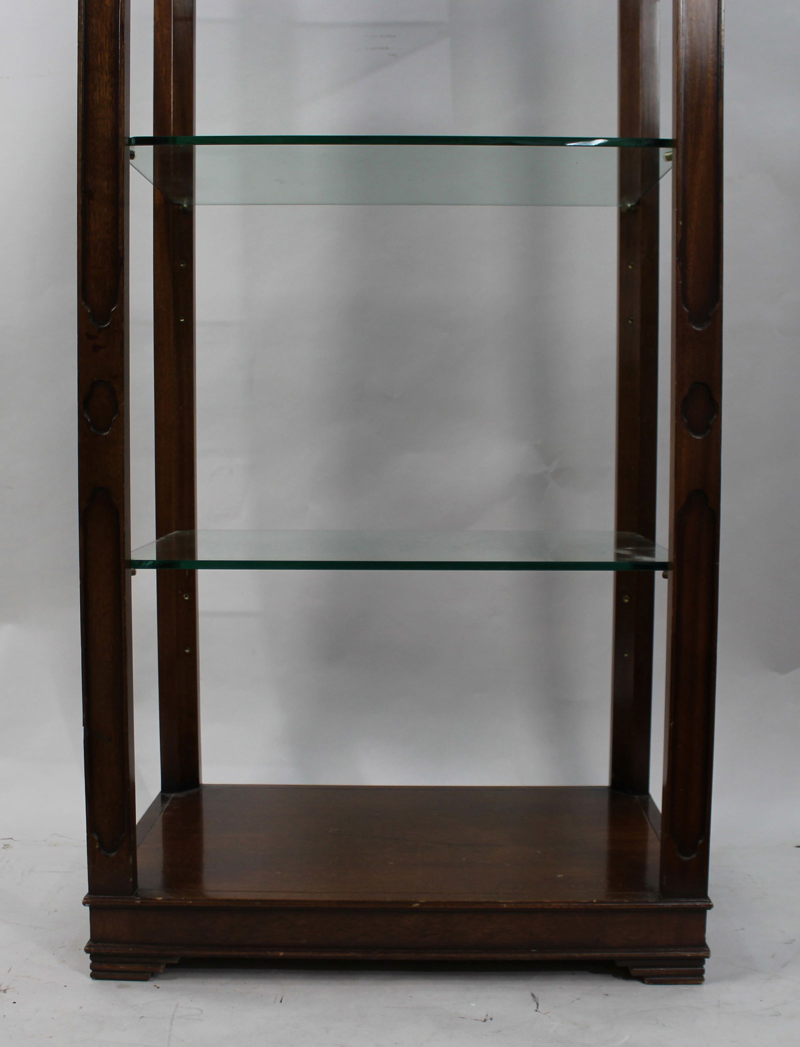 Set of Three Solid Mahogany Display Cabinets with Glass Shelves - 10