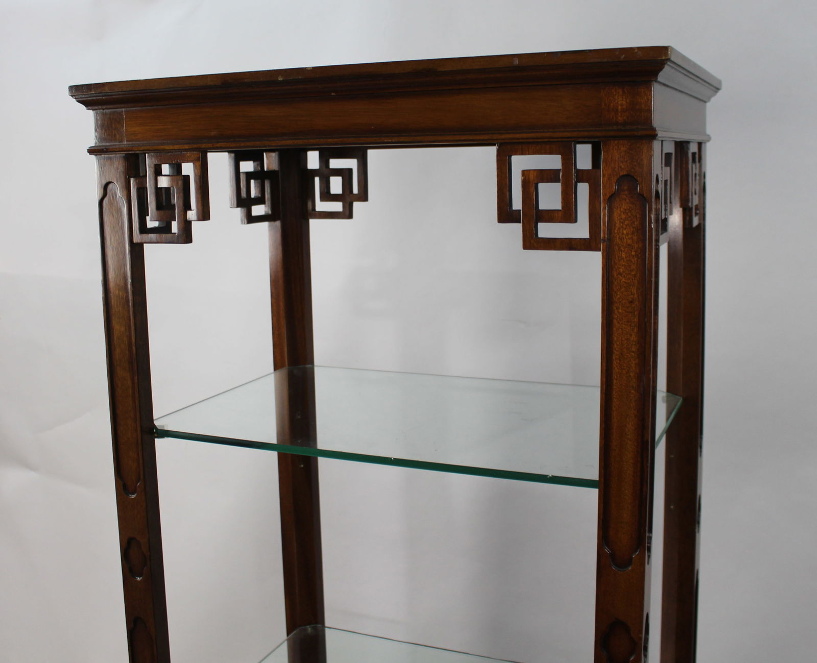 Set of Three Solid Mahogany Display Cabinets with Glass Shelves - 12