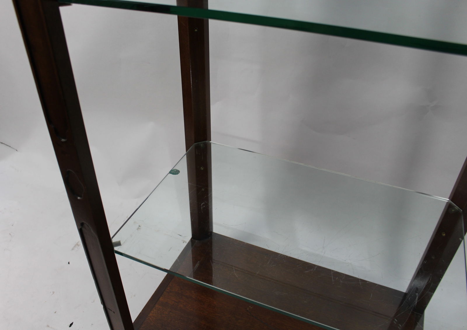 Set of Three Solid Mahogany Display Cabinets with Glass Shelves - 13