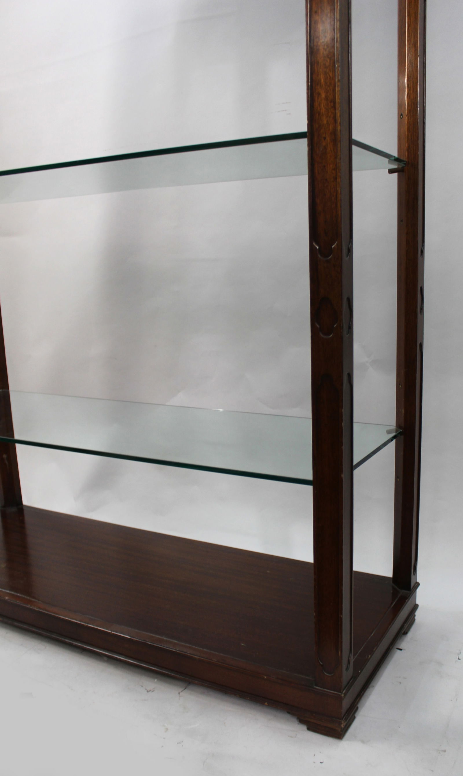 Set of Three Solid Mahogany Display Cabinets with Glass Shelves - 6