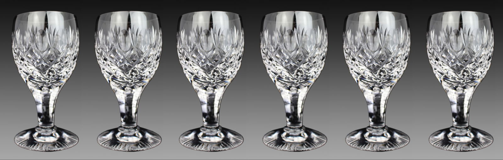 Set of 6 Vintage Fine Crystal Small Wine Glasses (1 of 6)