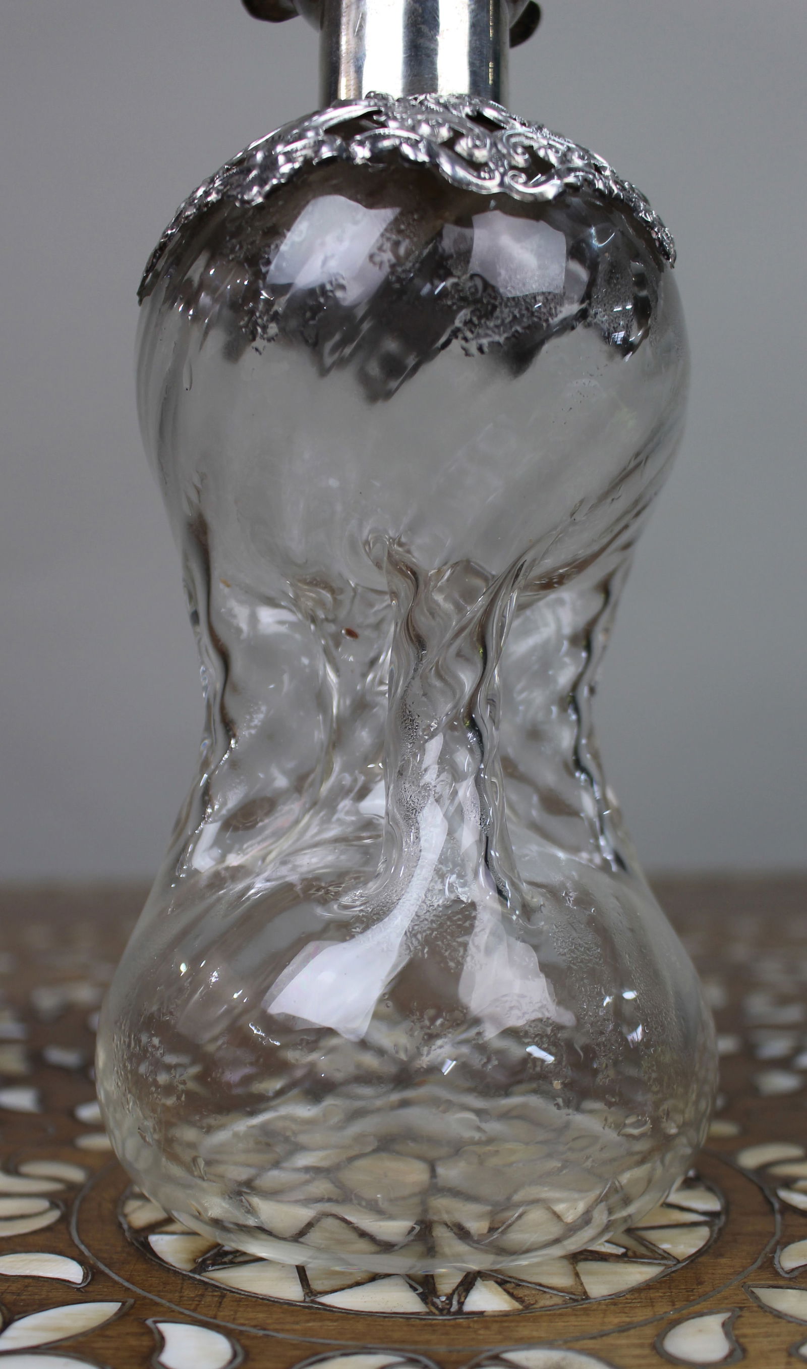 Antique Silver Mounted Crystal Decanter - 4