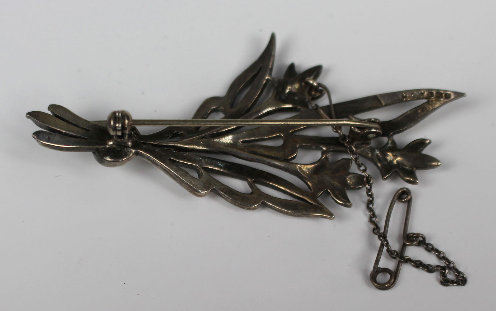 Art Deco Silver and Marcasite Spray Brooch - 2