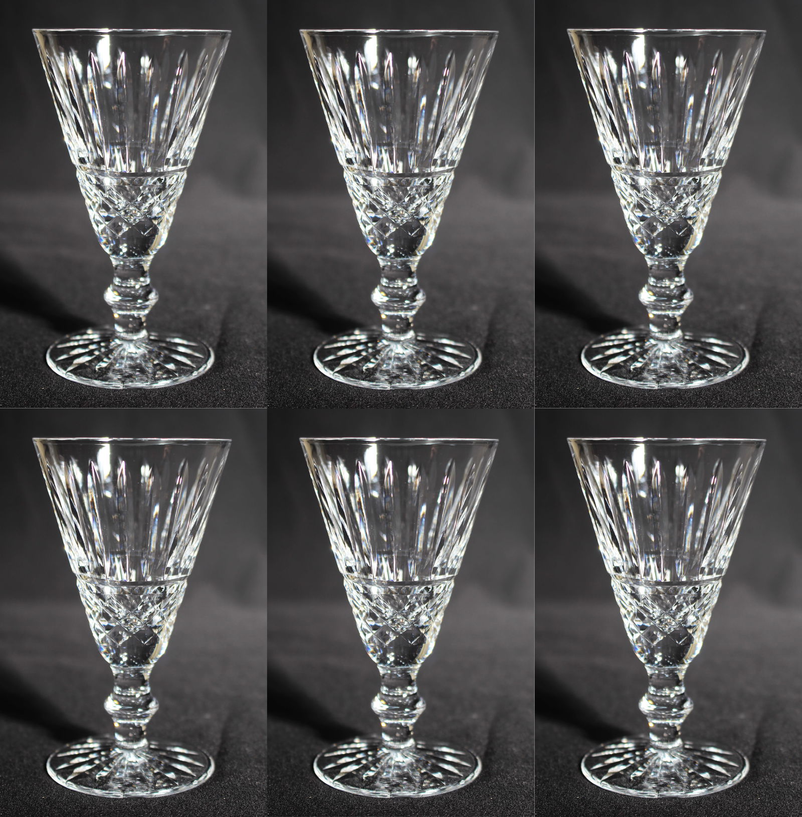 Set of 6 Vintage Waterford Cut Crystal Knopped Sherry Glasses (1 of 6)