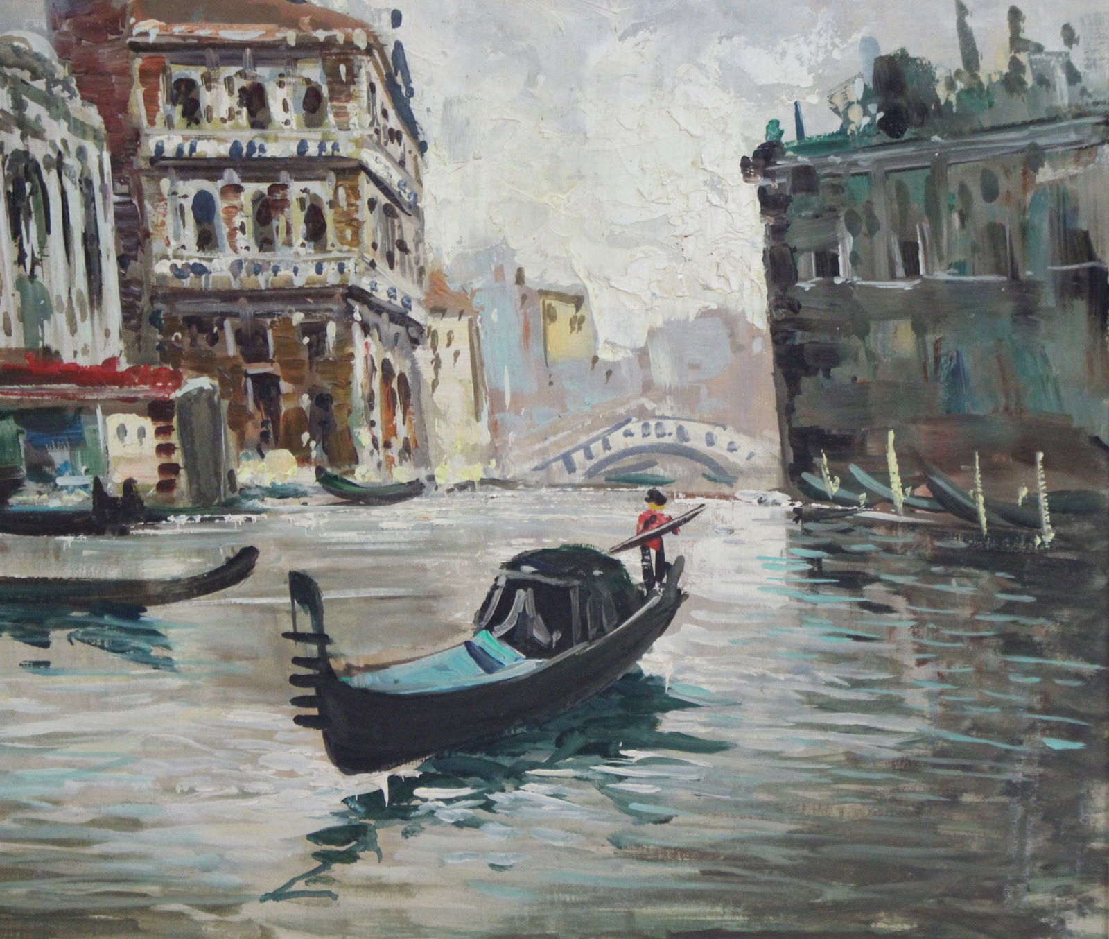 Antonio DeVity (Italian, 1901-1993) Venice Canal Oil on Canvas - 4