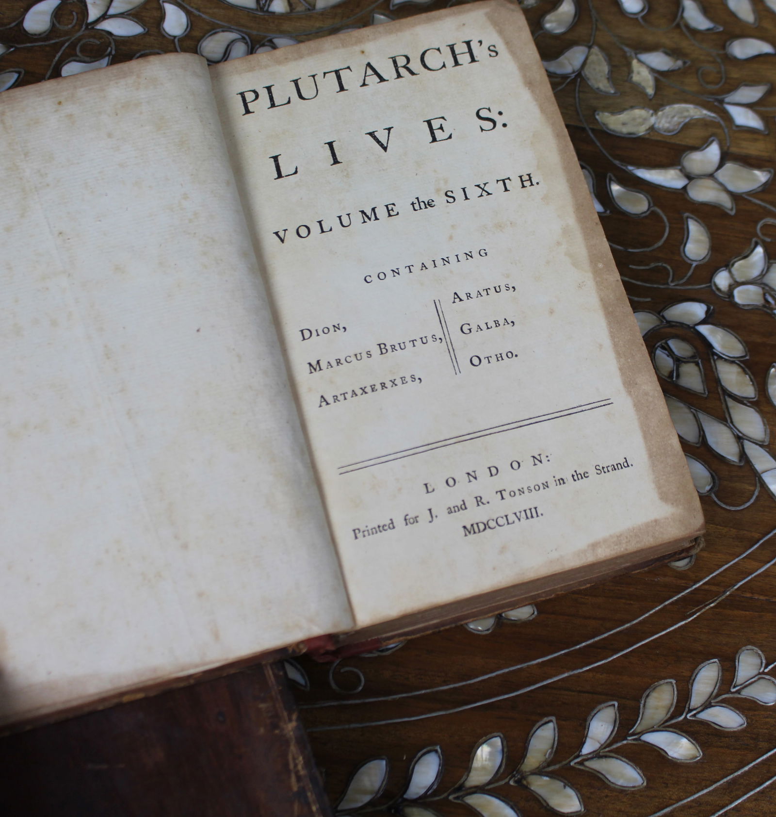 Complete Set of Plutarch’s Lives – Six Volumes, London 1758 (J. & R. Tonson) - 20