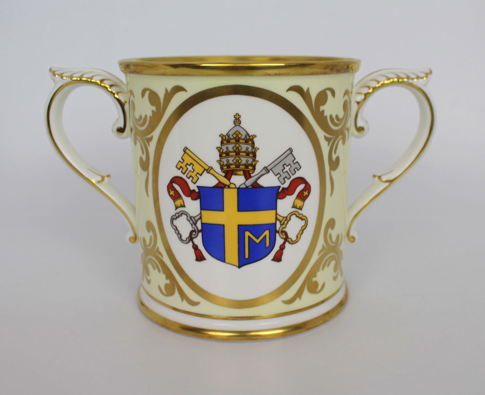 Royal Worcester Two Handled Pope John Paul Loving Cup - 3