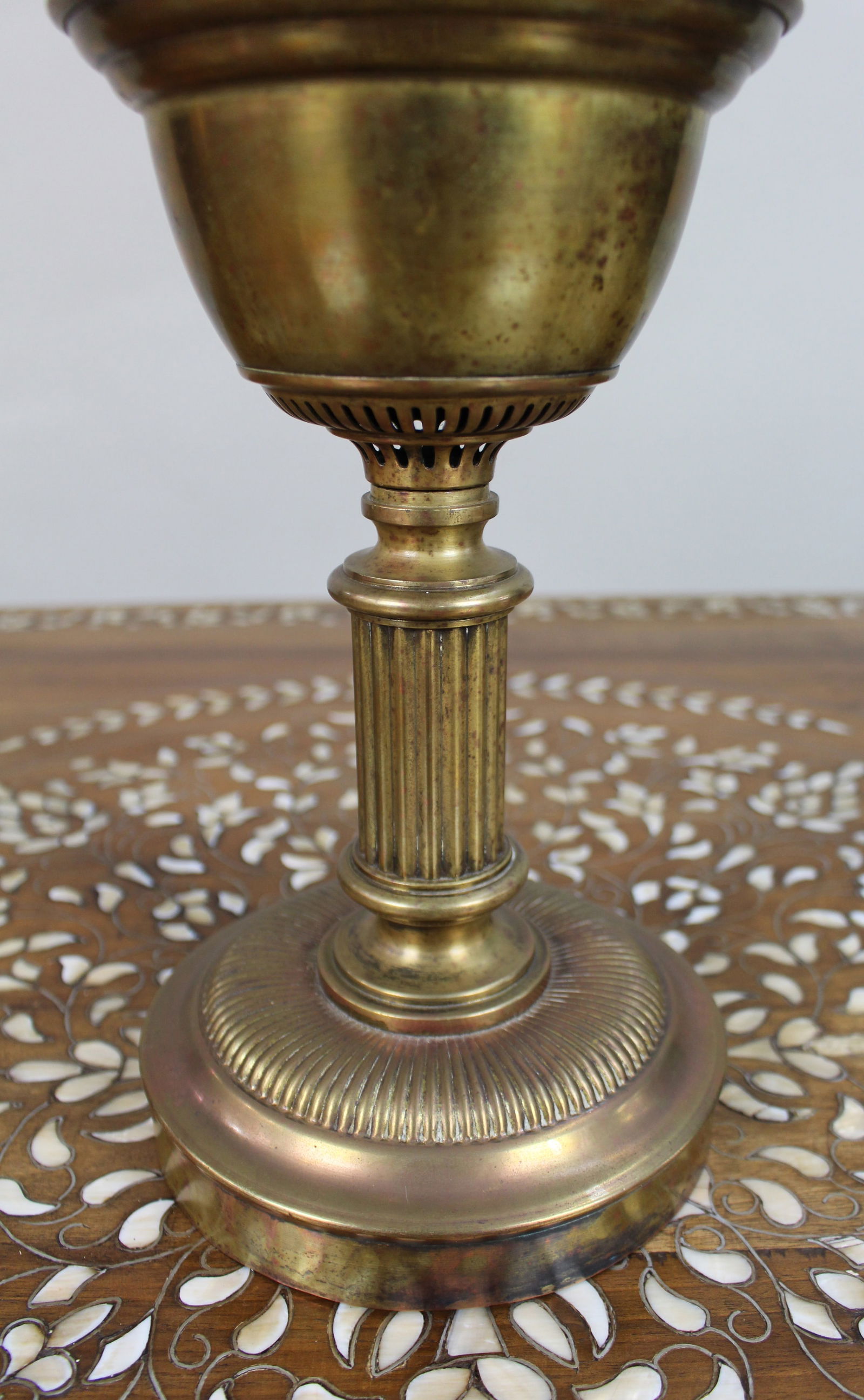 Antique English Brass Oil Lamp - 3