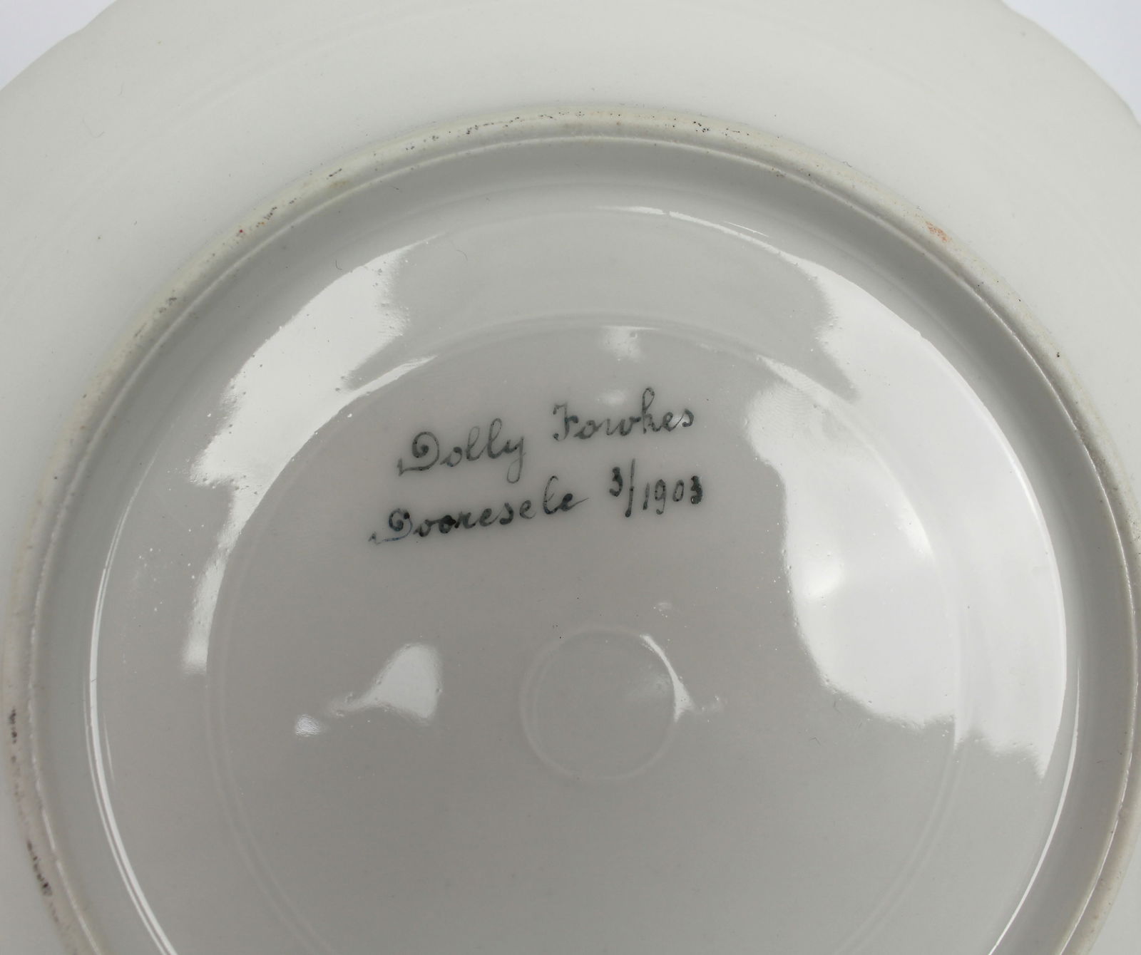 Set of 4 Edwardian Hand Painted Fish Plates, Signed Wolly Fowkes 1903 - 6