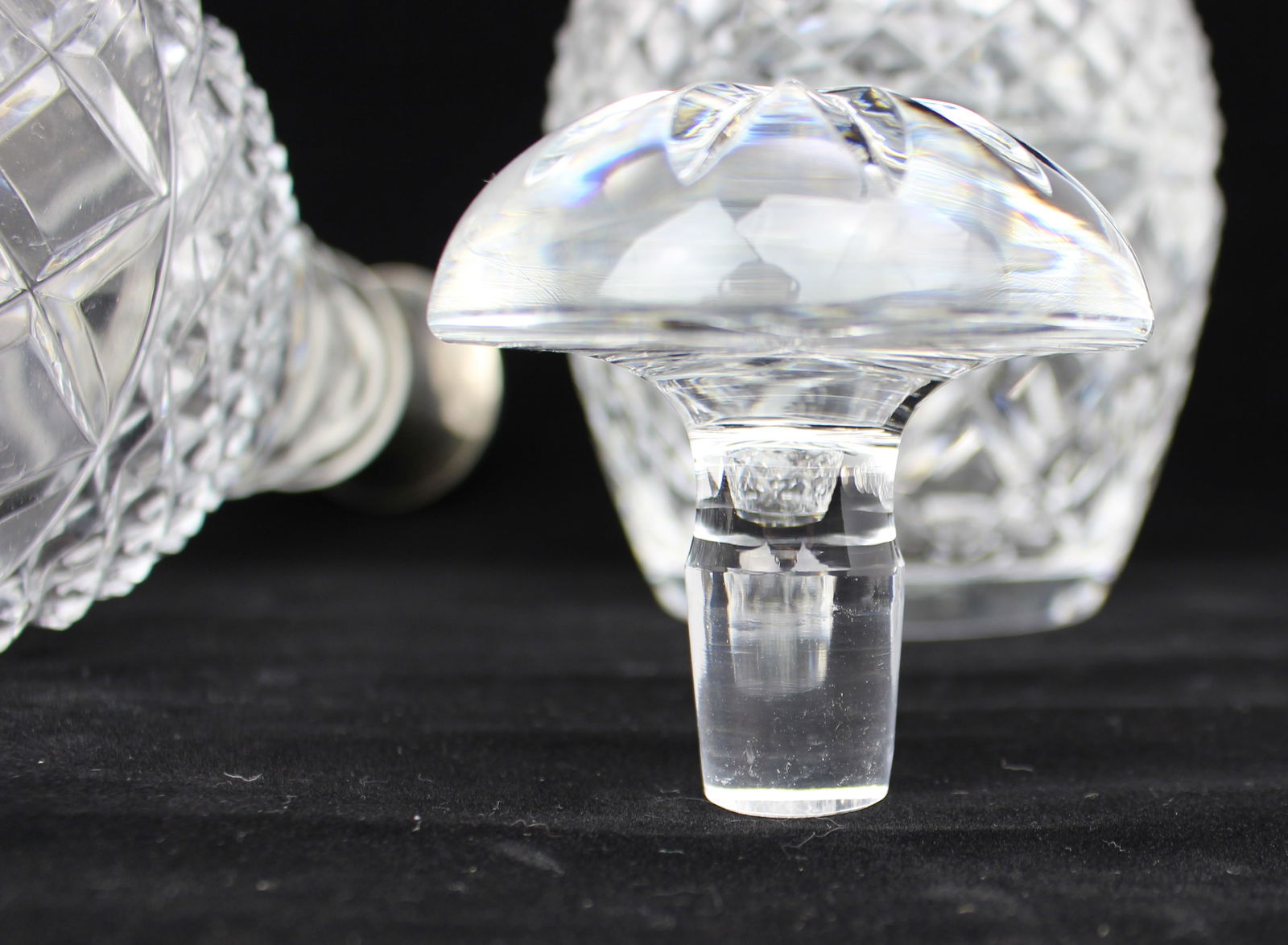 Pair of Fine Vintage Silver Collared Cut Glass Decanters - 7