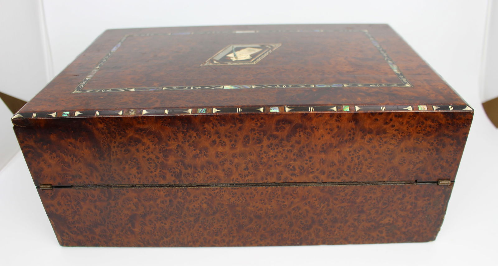 Antique Regency Amboyna & Mother-of-Pearl Inlaid Writing Slope, c.1830 - 18