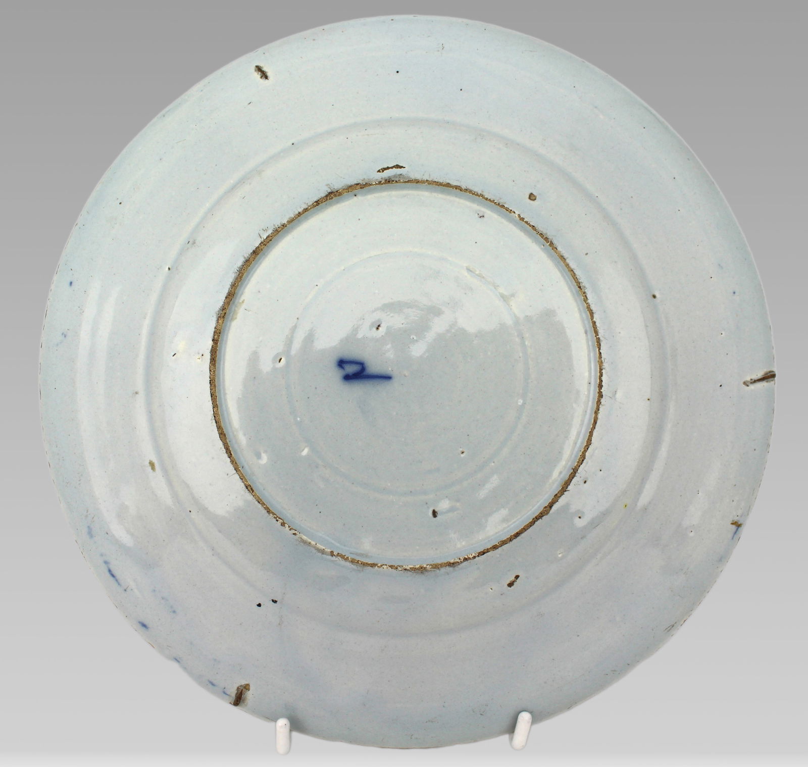 18th Century Delft Blue and White Floral Plate, c.1770 - 8