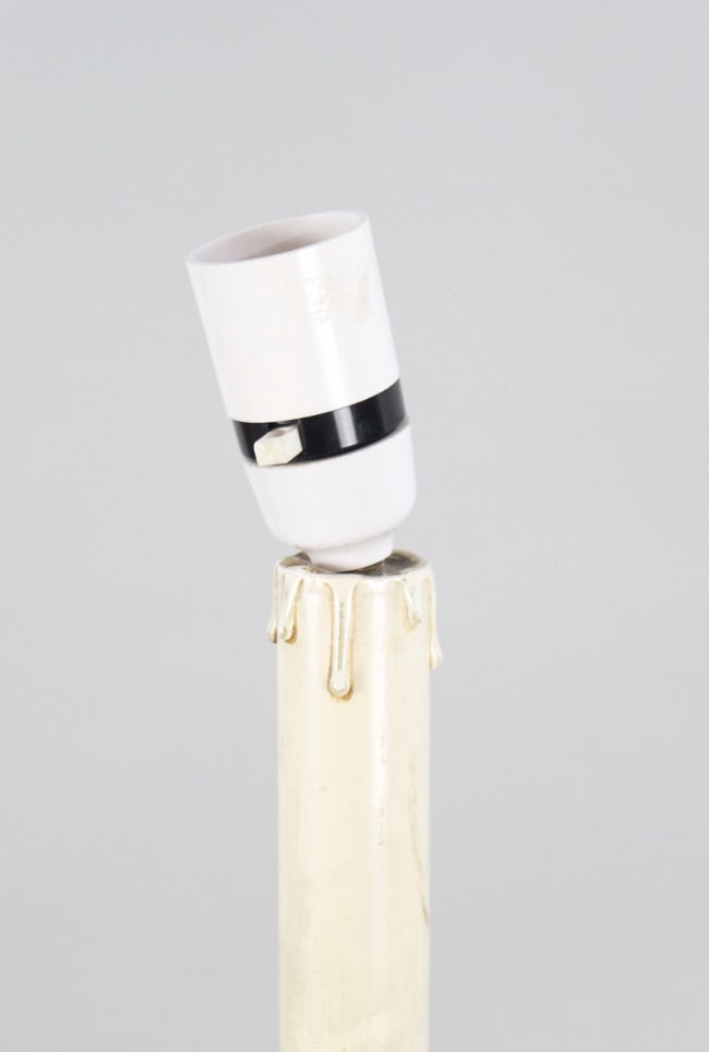 Vintage Carved Wood Painted Shabby Chic Standard Lamp - 2