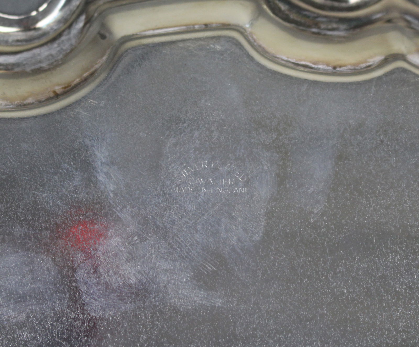 Large Vintage English Silver Plated Salver by Cavalier - 4