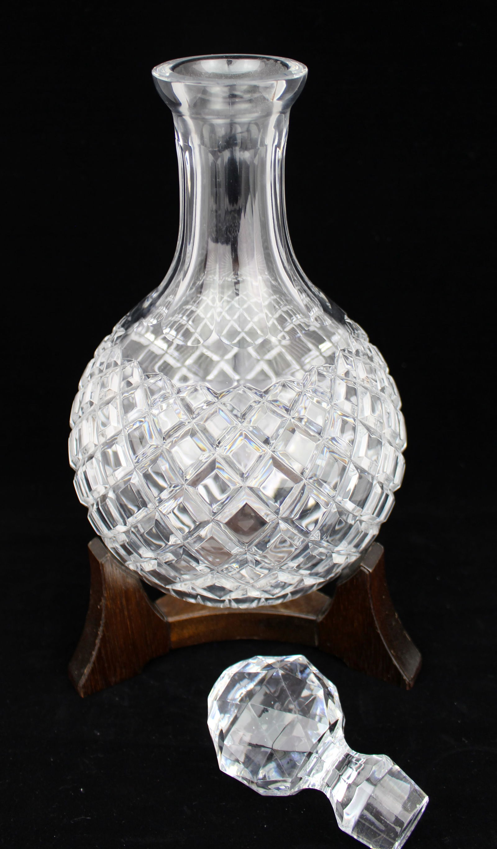 Fine Vintage Crystal Hogget Decanter on Stand - 5
