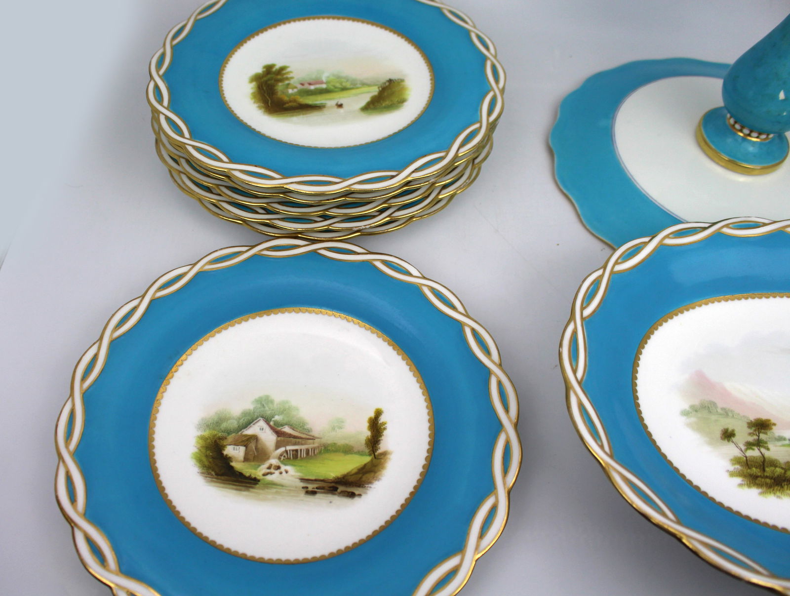 Antique Minton Victorian Porcelain Part Dessert Service - 10