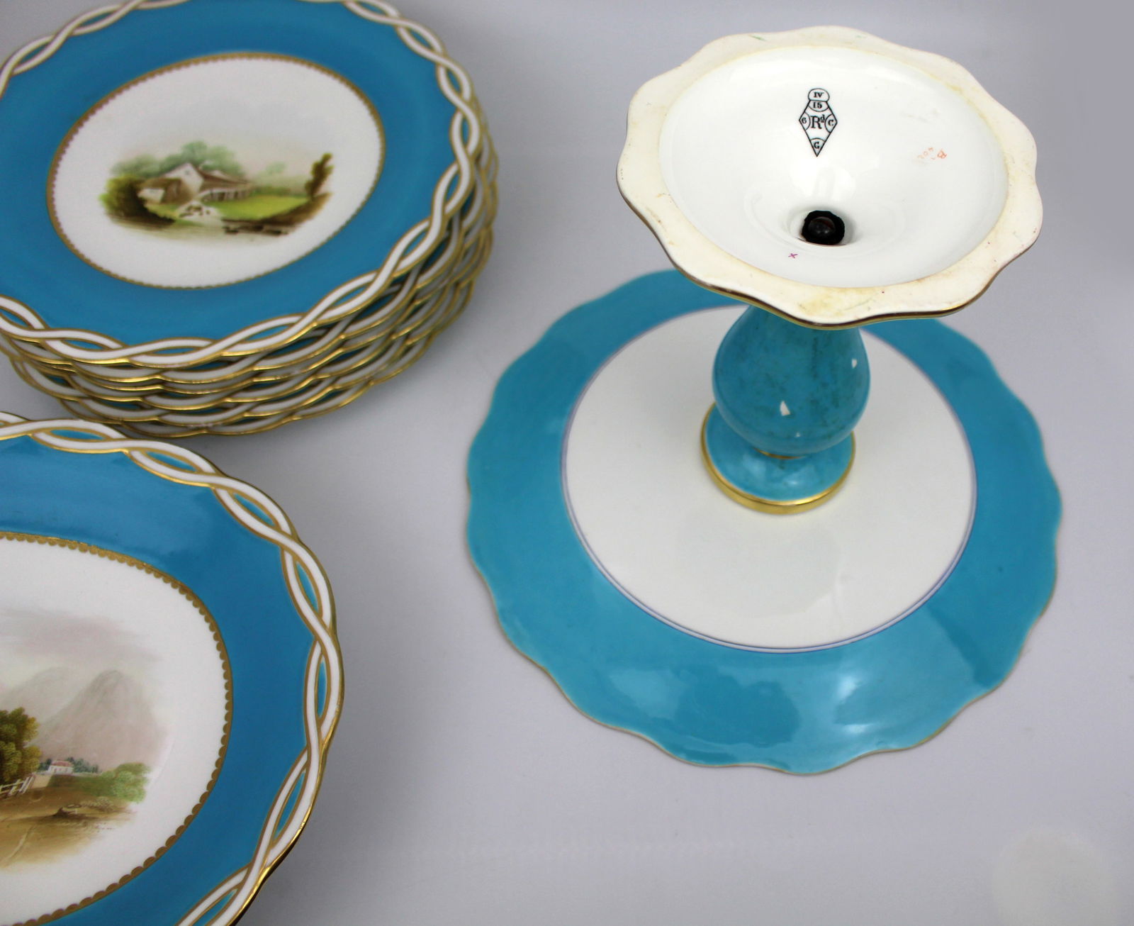 Antique Minton Victorian Porcelain Part Dessert Service - 9