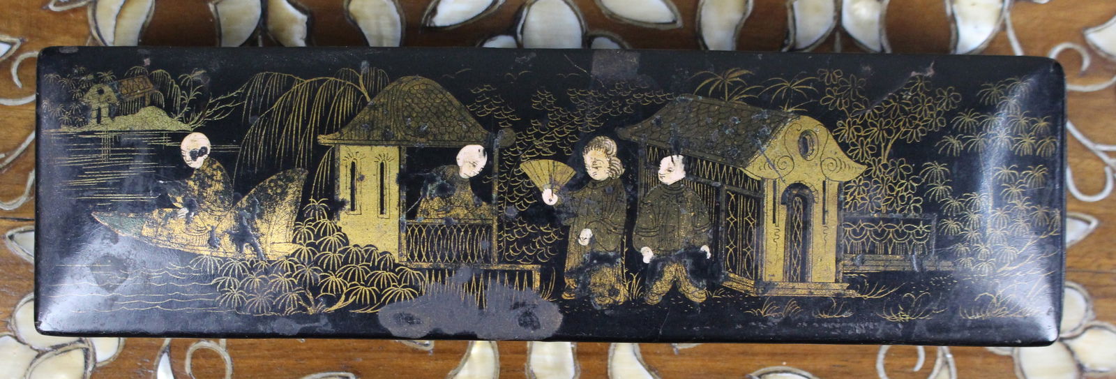 Chinese Export Lacquer Pen Box – Late 19th Century - 2