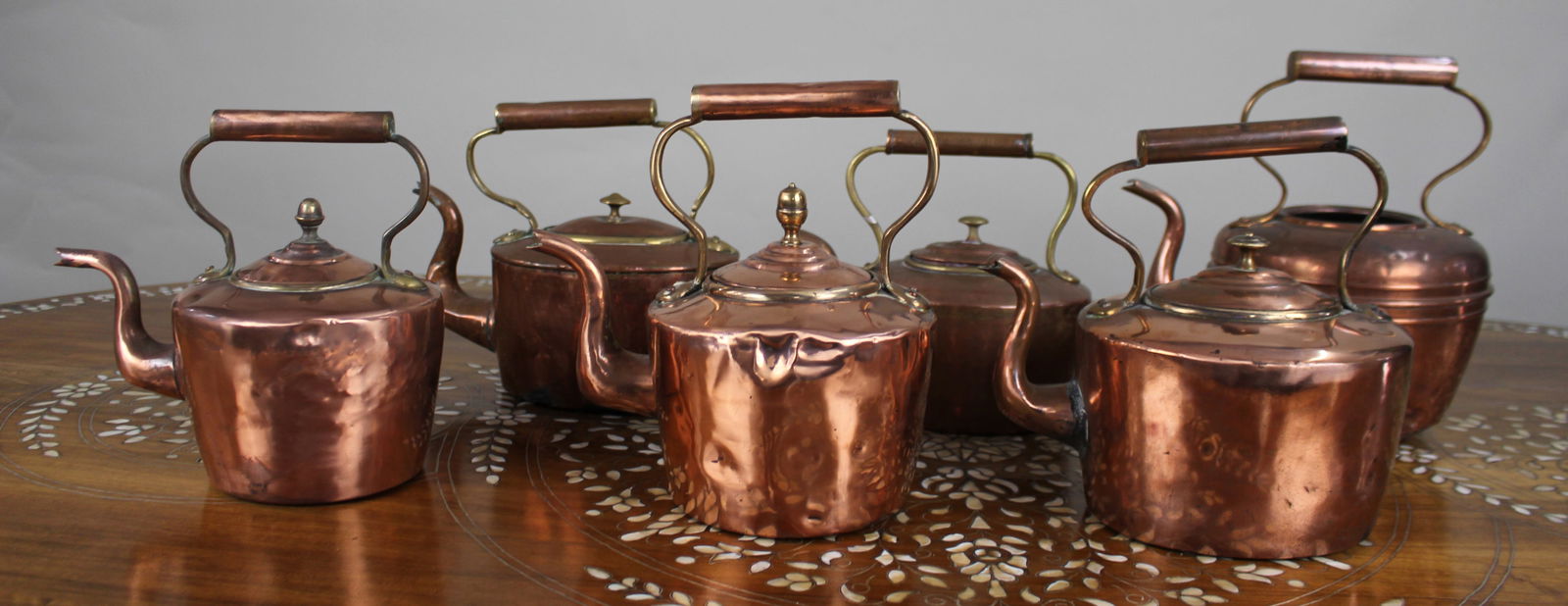 Collection of Antique Copper Kettles (1 of 2)