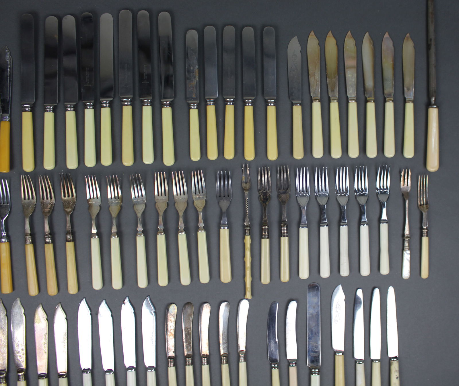 Large Collection of Bone Handled Silver Plate Cultery Flatware - 3