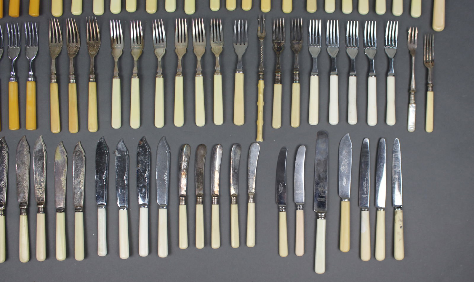 Large Collection of Bone Handled Silver Plate Cultery Flatware - 4