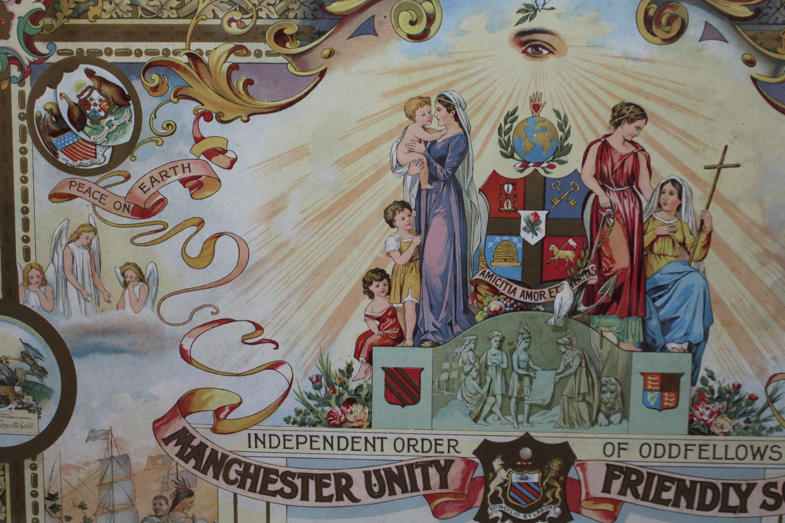 Edwardian Oddfellows Manchester Unity Friendly Society Certificate – Worcester – 1905 - 4