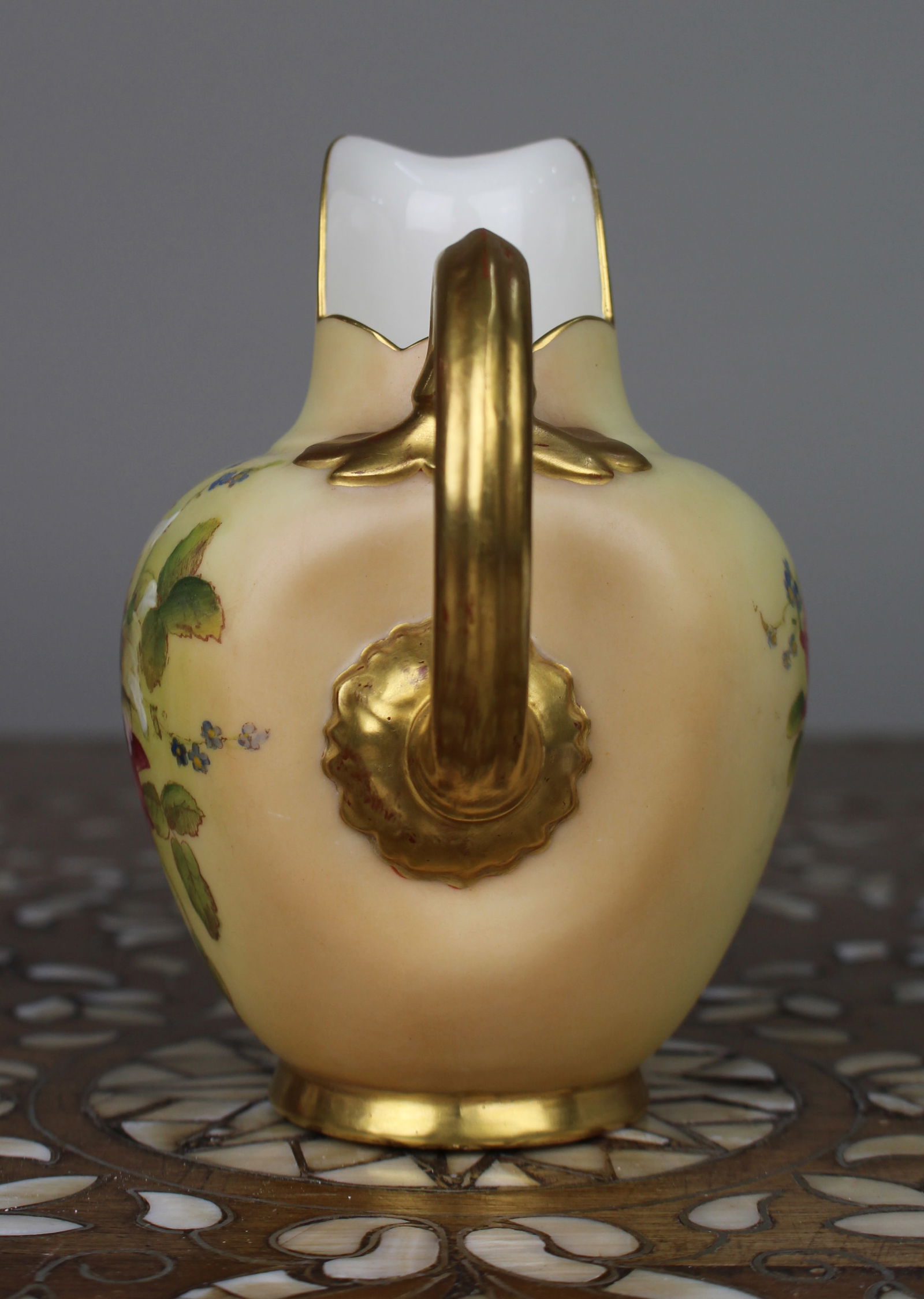 Royal Worcester Blush Ivory Floral Ewer, Shape 1094, 1914 - 2