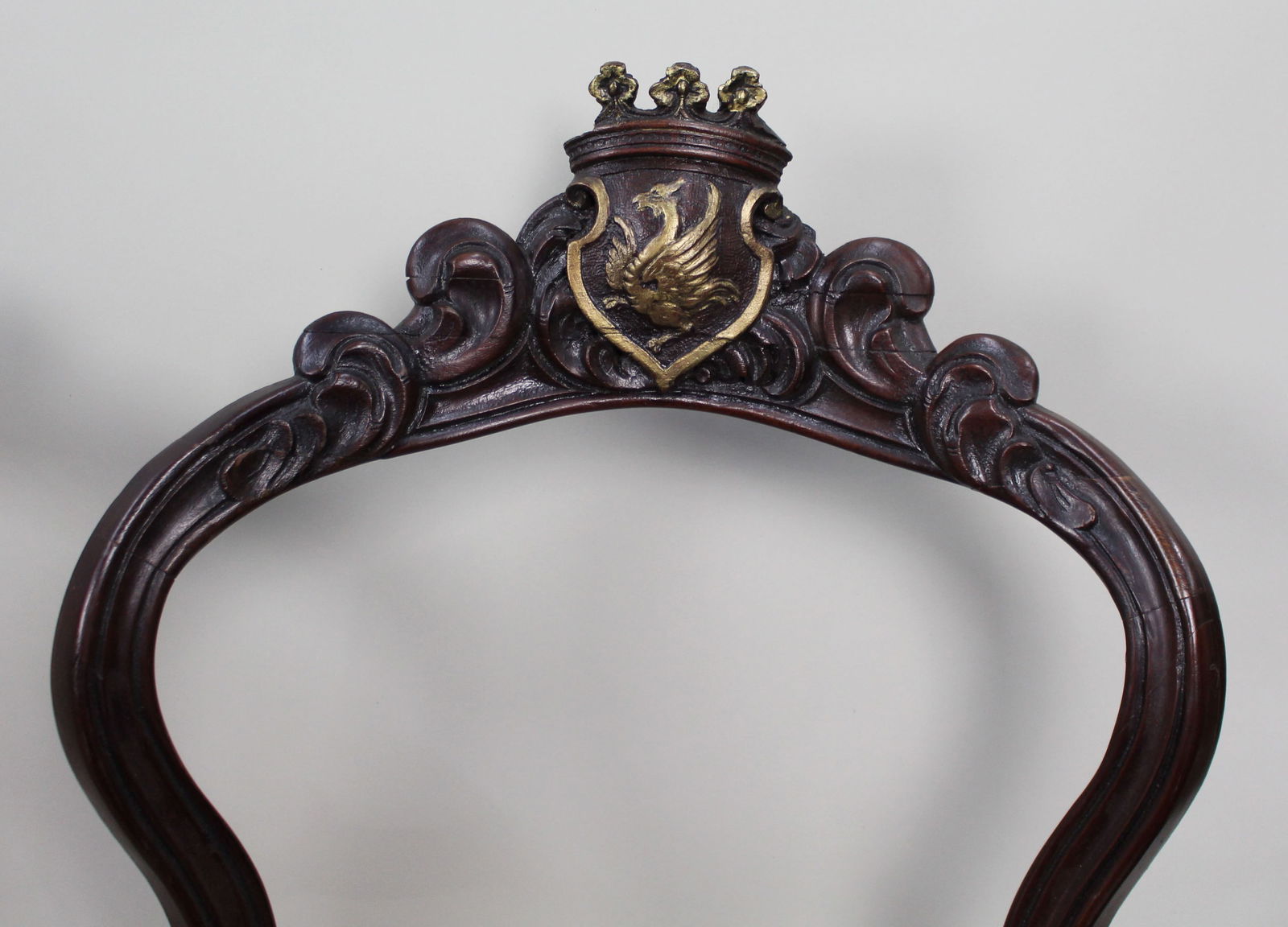 Set of 4 Victorian Heraldic Crested Chairs c.1850 - 10