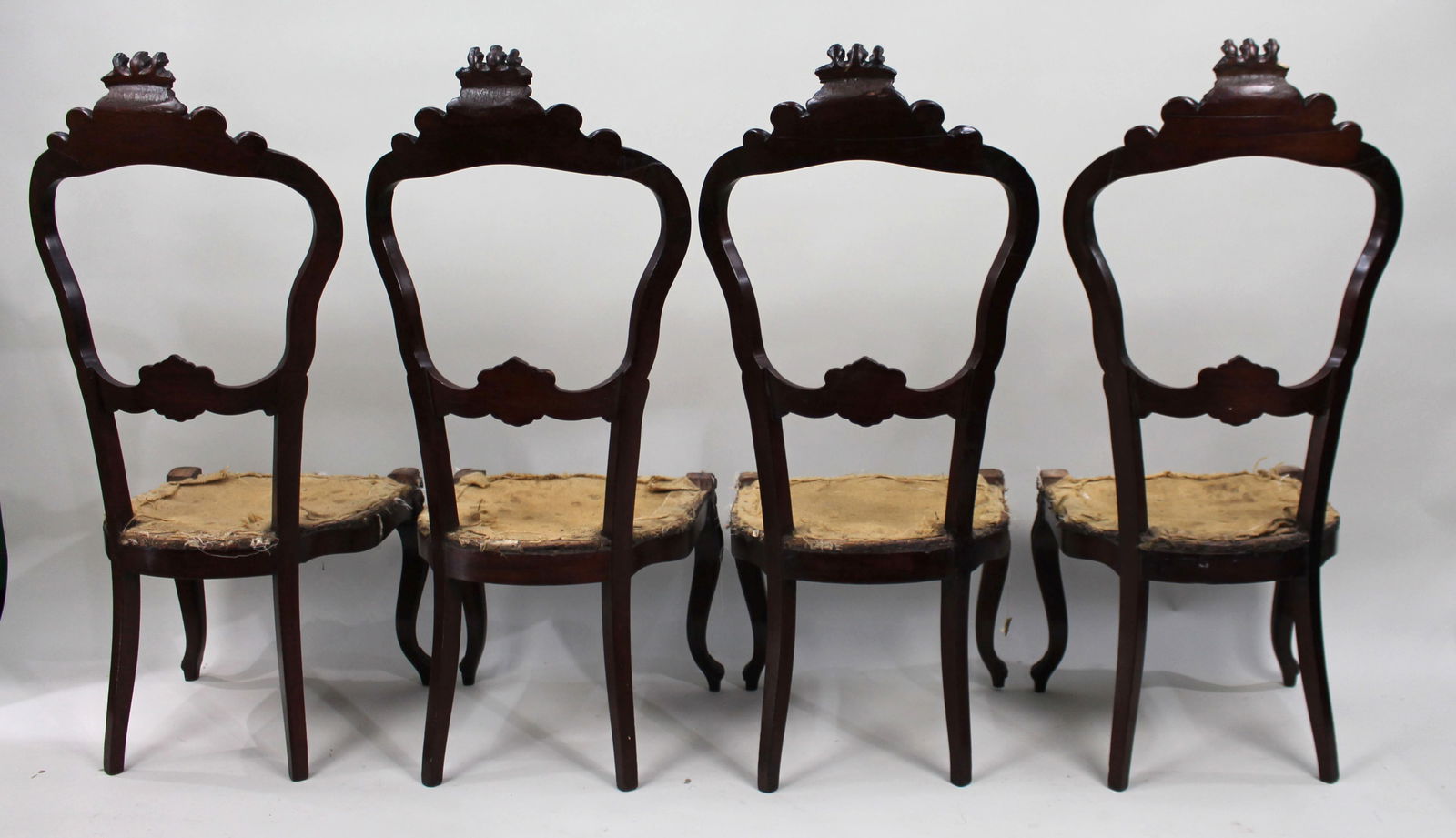 Set of 4 Victorian Heraldic Crested Chairs c.1850 - 11